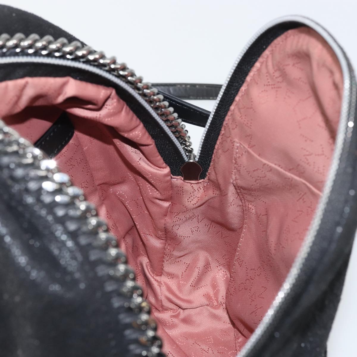Stella MacCartney Falabella Backpack polyester Black Silver Auth BA9869