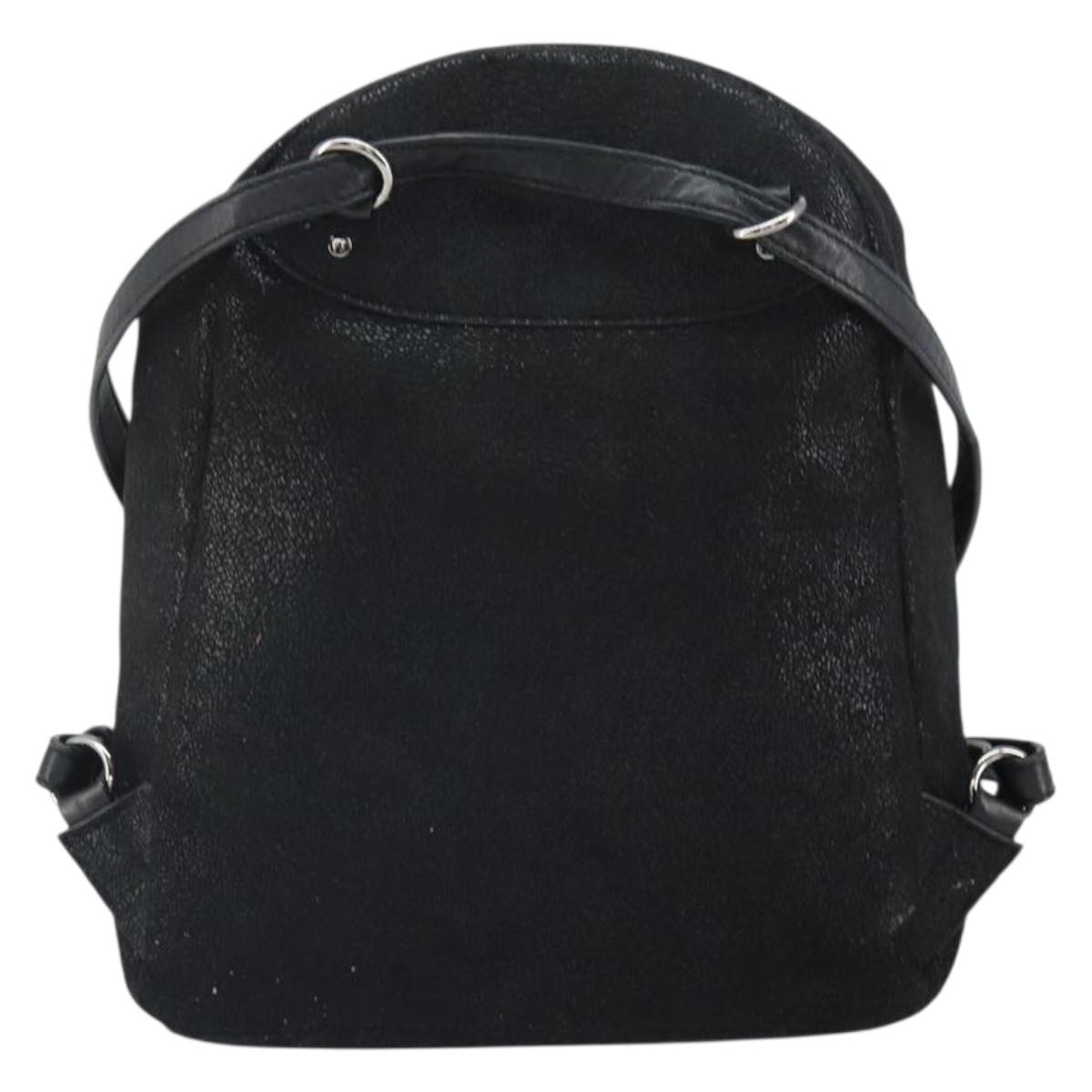 Stella MacCartney Falabella Backpack polyester Black Silver Auth BA9869