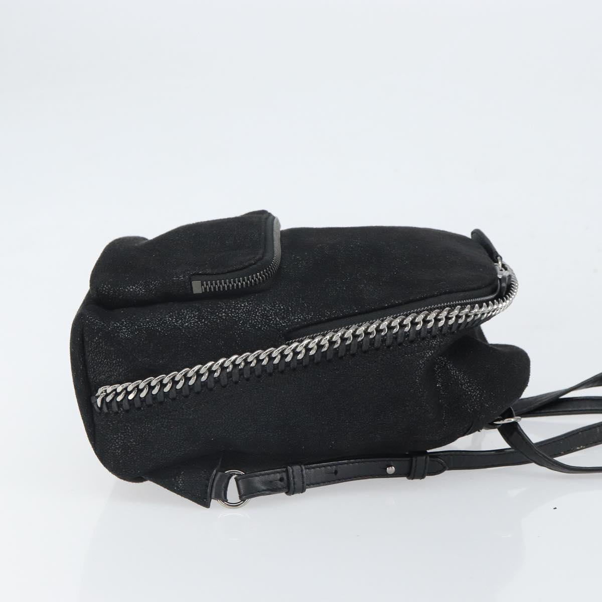Stella MacCartney Falabella Backpack polyester Black Silver Auth BA9869