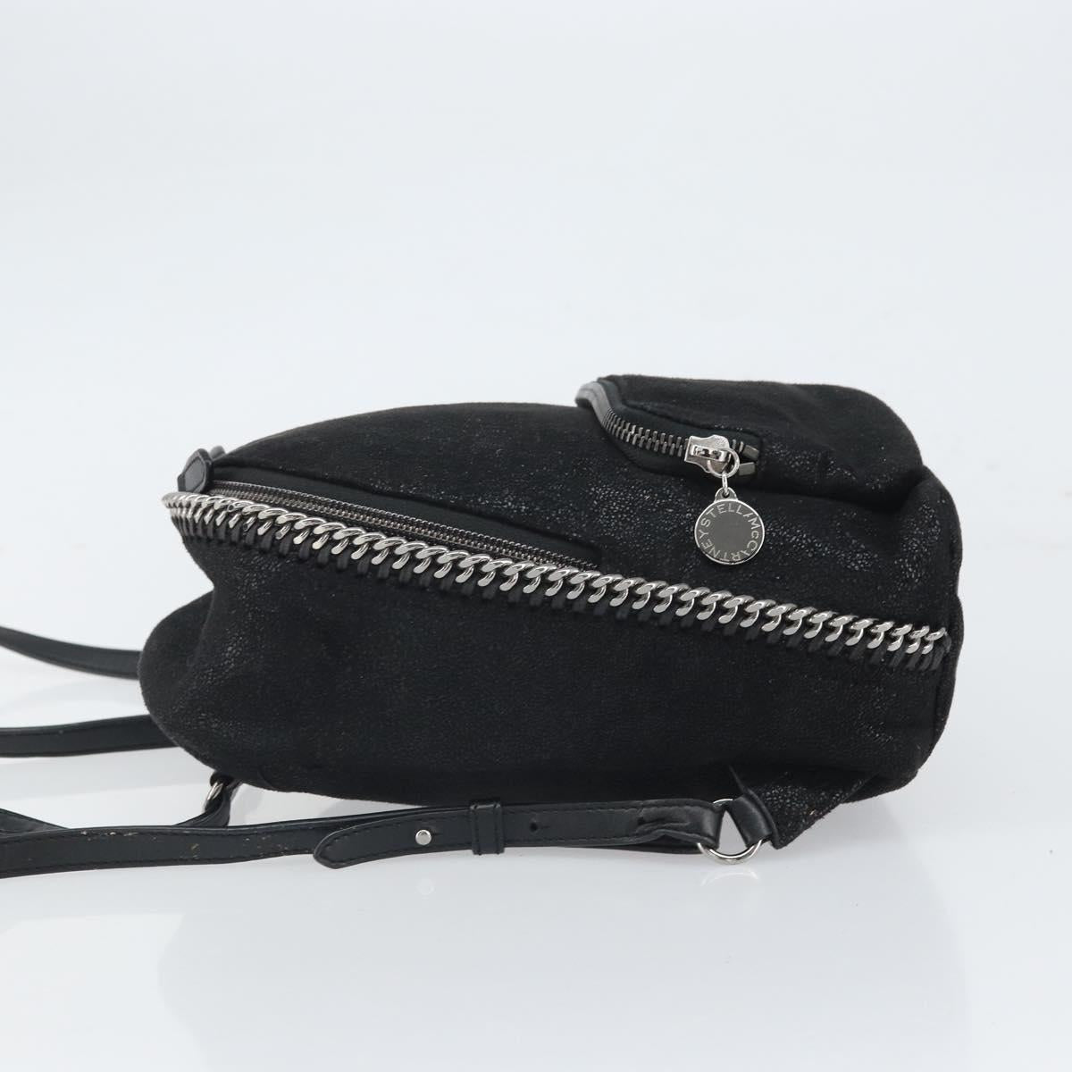 Stella MacCartney Falabella Backpack polyester Black Silver Auth BA9869