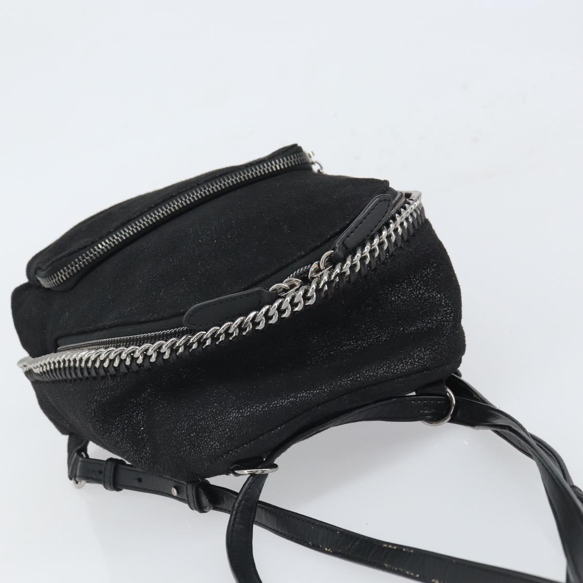 Stella MacCartney Falabella Backpack polyester Black Silver Auth BA9869
