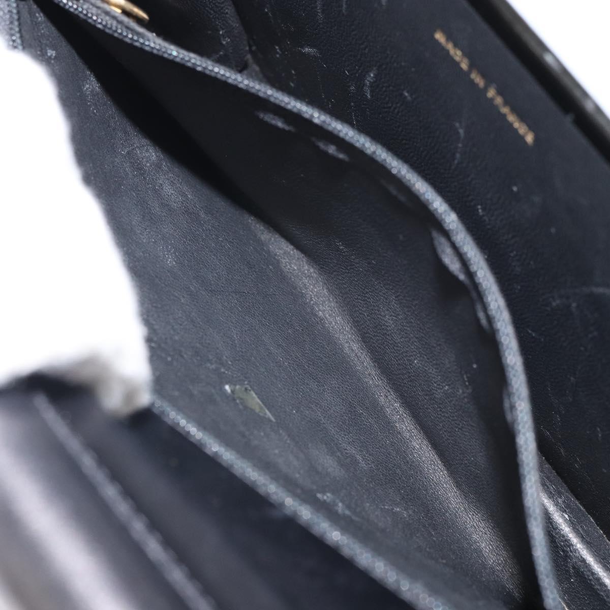 CHANEL Chain Shoulder Bag Patent leather Black Gold CC Auth BA9872