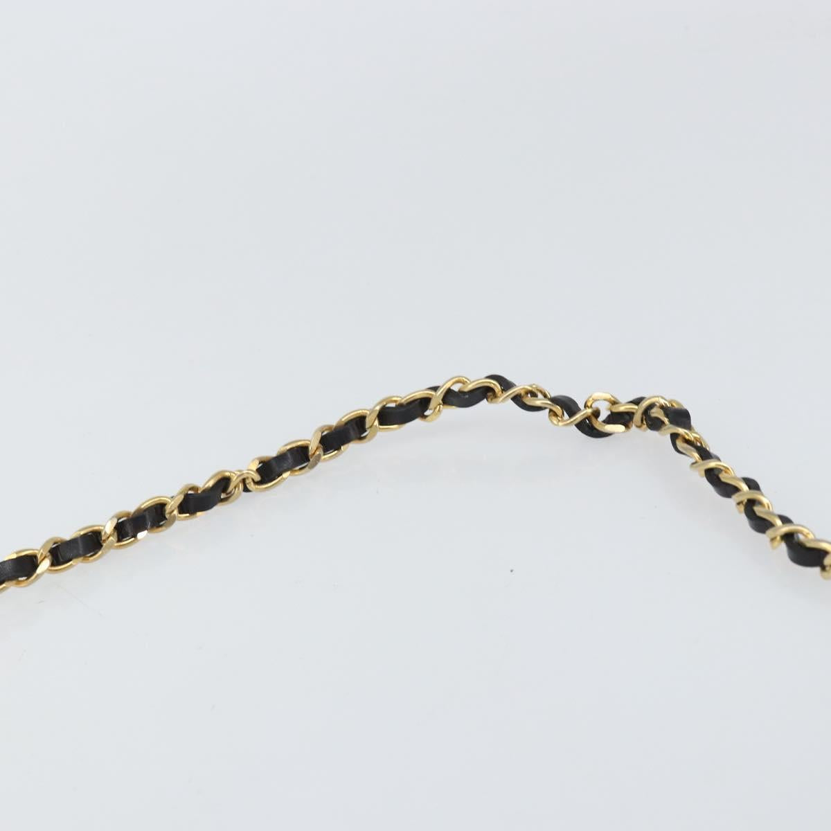 CHANEL Chain Shoulder Bag Patent leather Black Gold CC Auth BA9872