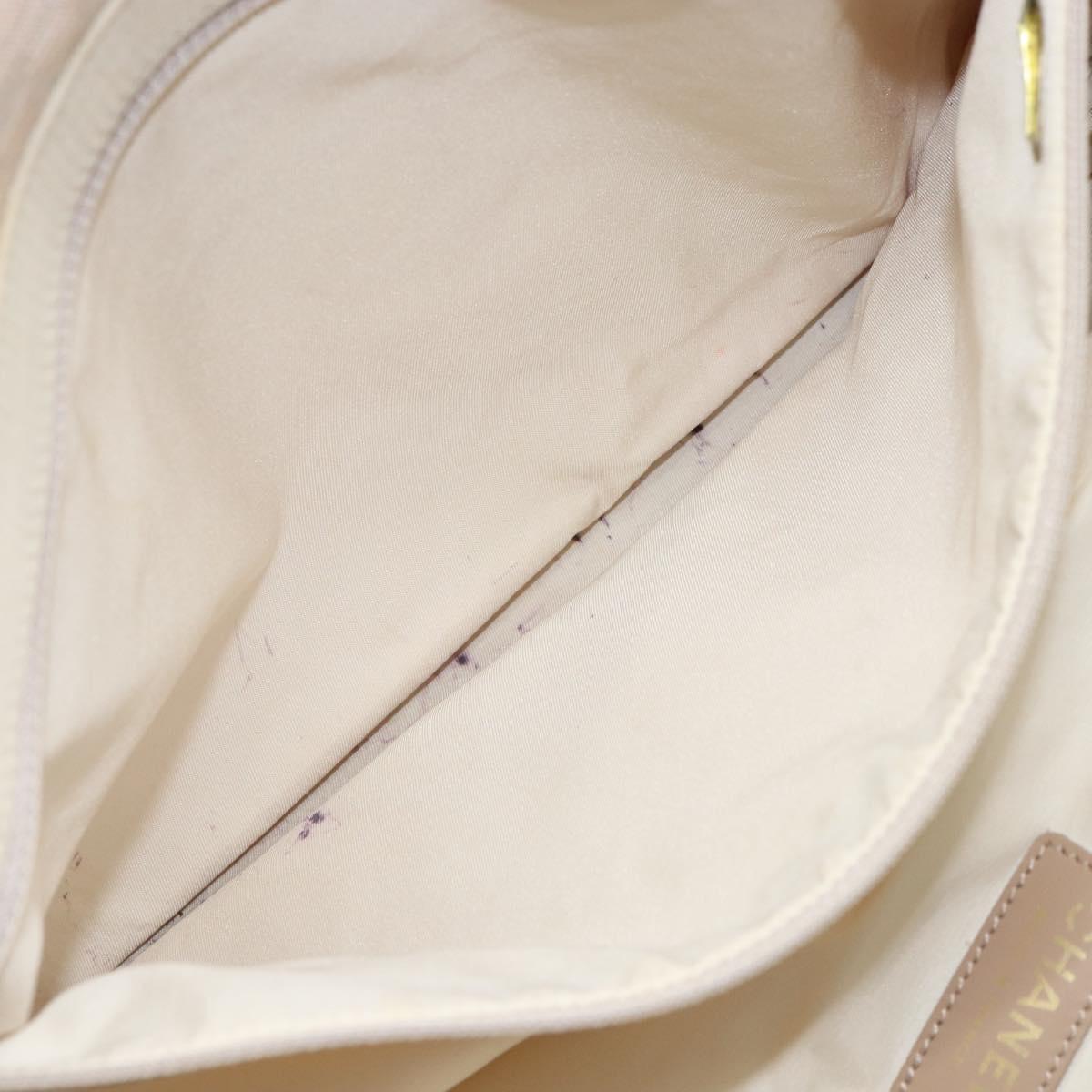 CHANEL New Travel Line Tote Bag Nylon Pink Gold CC Auth BA9876
