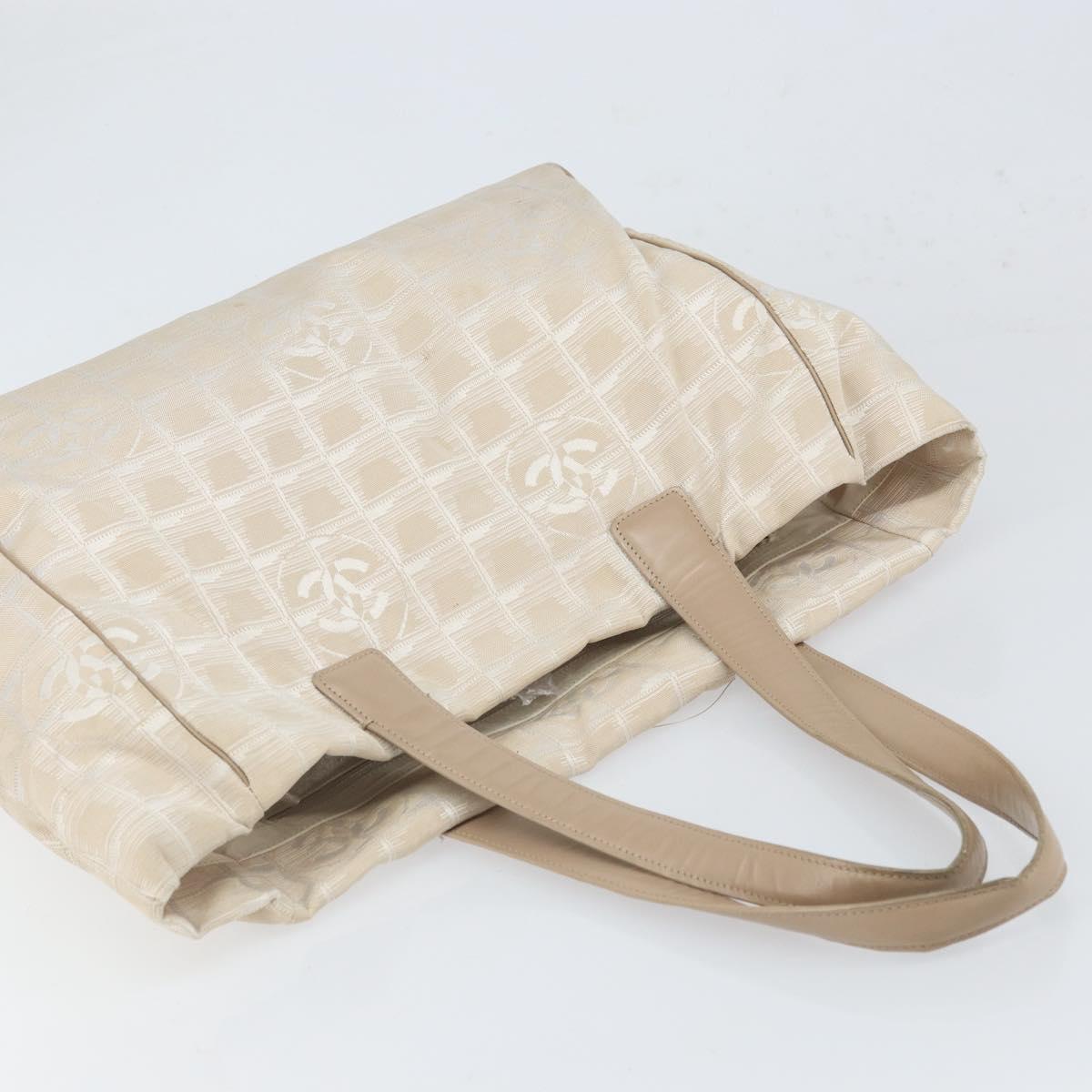 CHANEL New Travel Line Tote Bag Nylon Pink Gold CC Auth BA9876