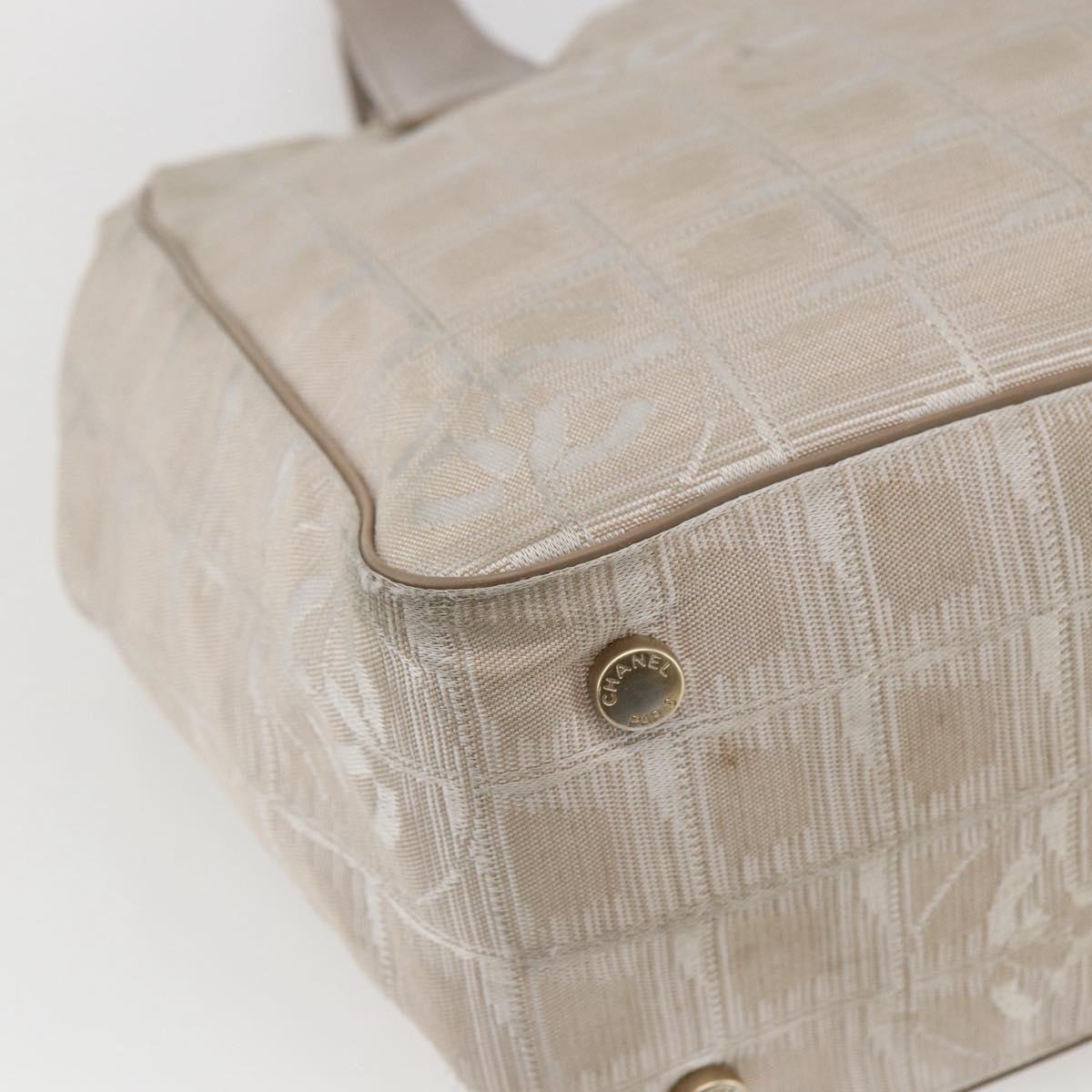 CHANEL New Travel Line Tote Bag Nylon Pink Gold CC Auth BA9877