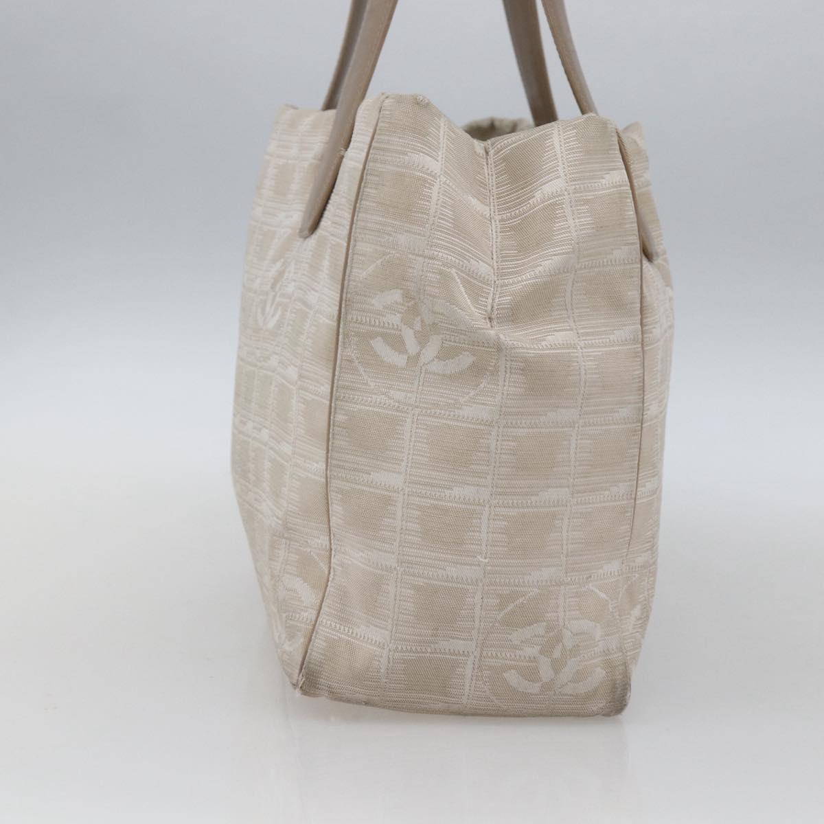 CHANEL New Travel Line Tote Bag Nylon Pink Gold CC Auth BA9877