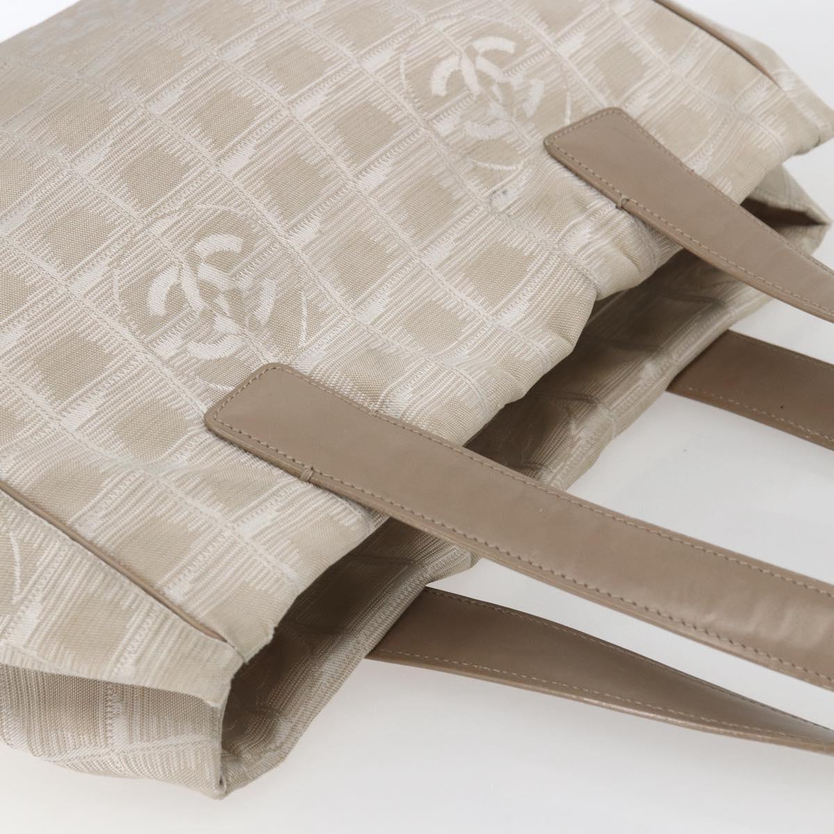 CHANEL New Travel Line Tote Bag Nylon Pink Gold CC Auth BA9877