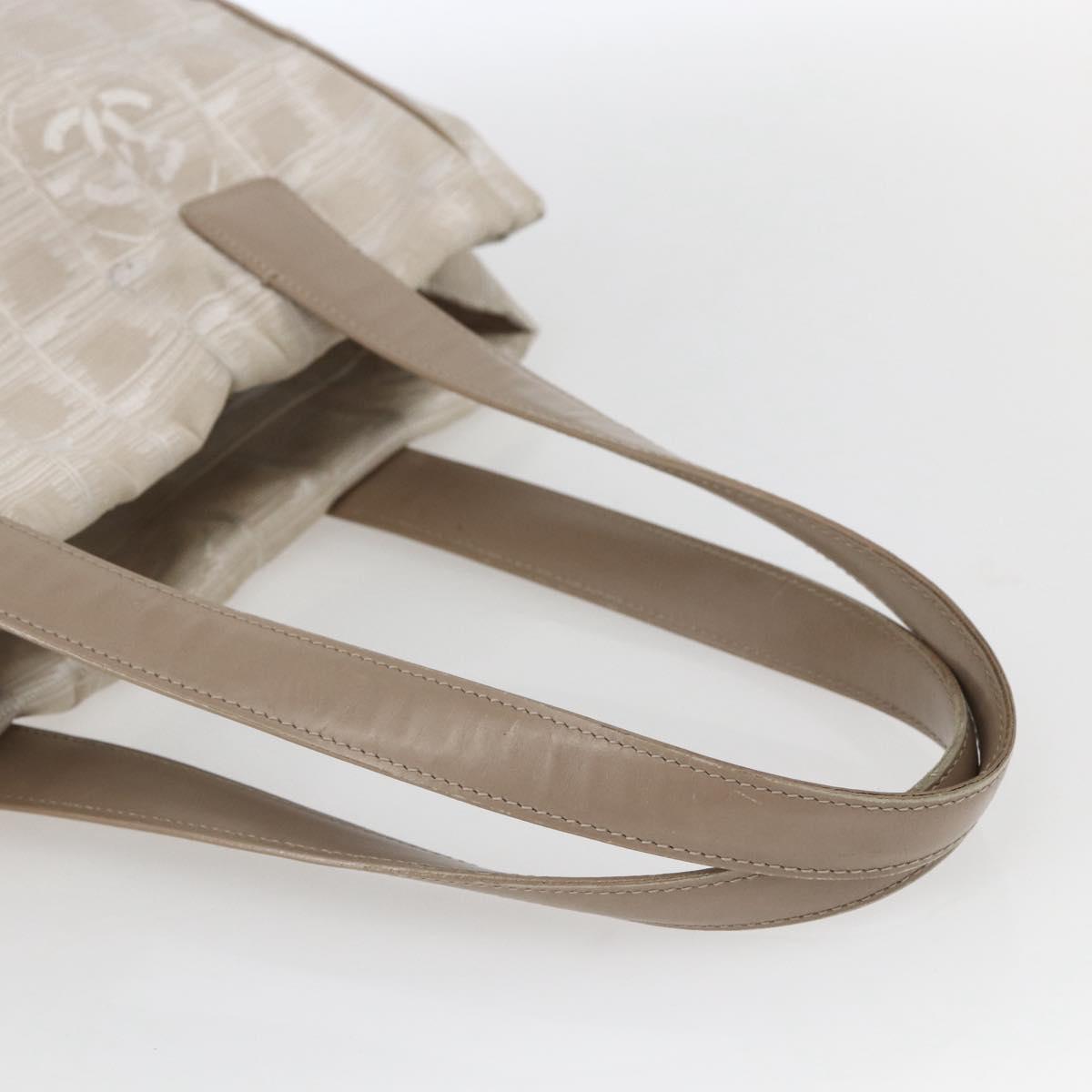 CHANEL New Travel Line Tote Bag Nylon Pink Gold CC Auth BA9877