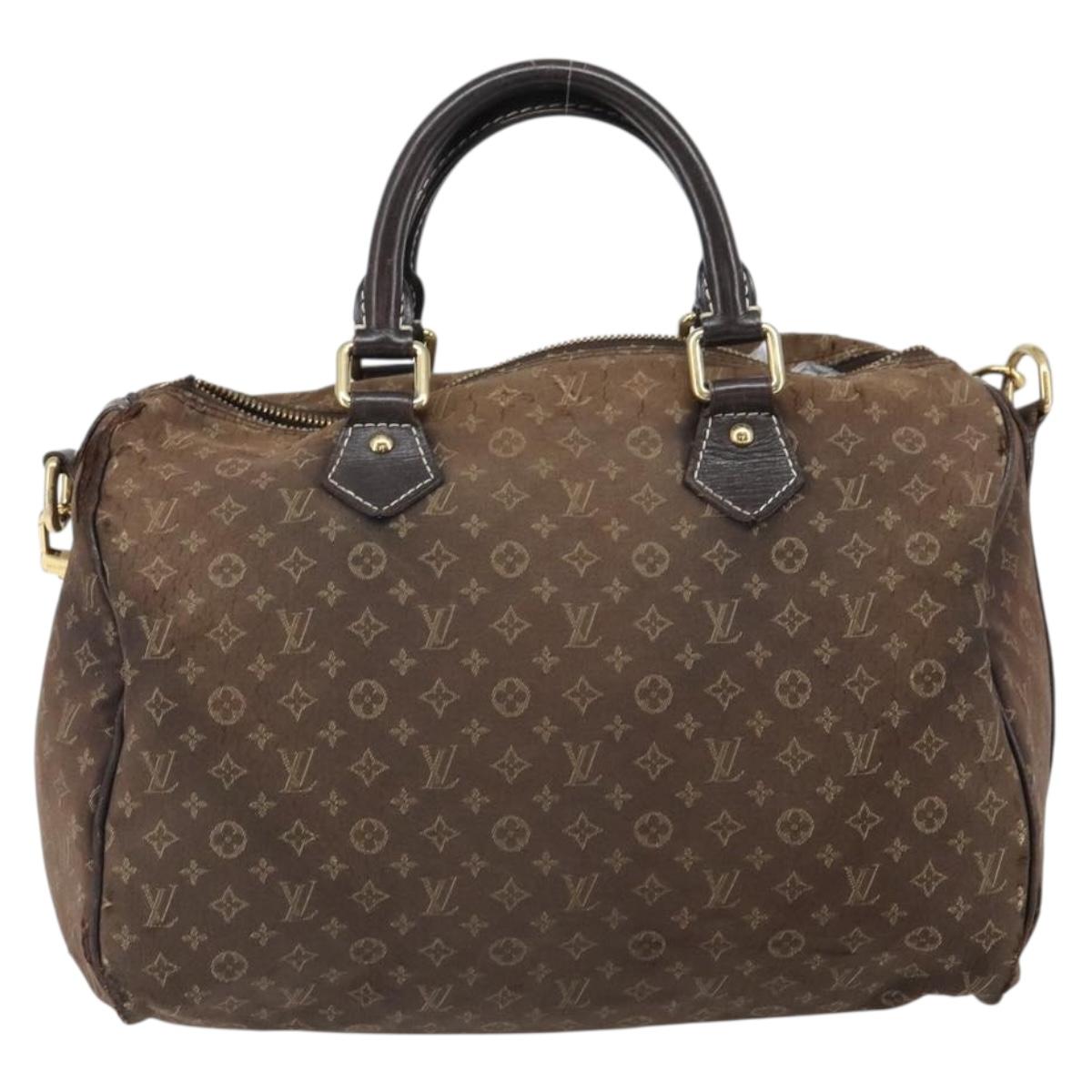 LOUIS VUITTON Mini Lin Speedy Bandouliere 30 Bag Brown M95224 Auth BA9878