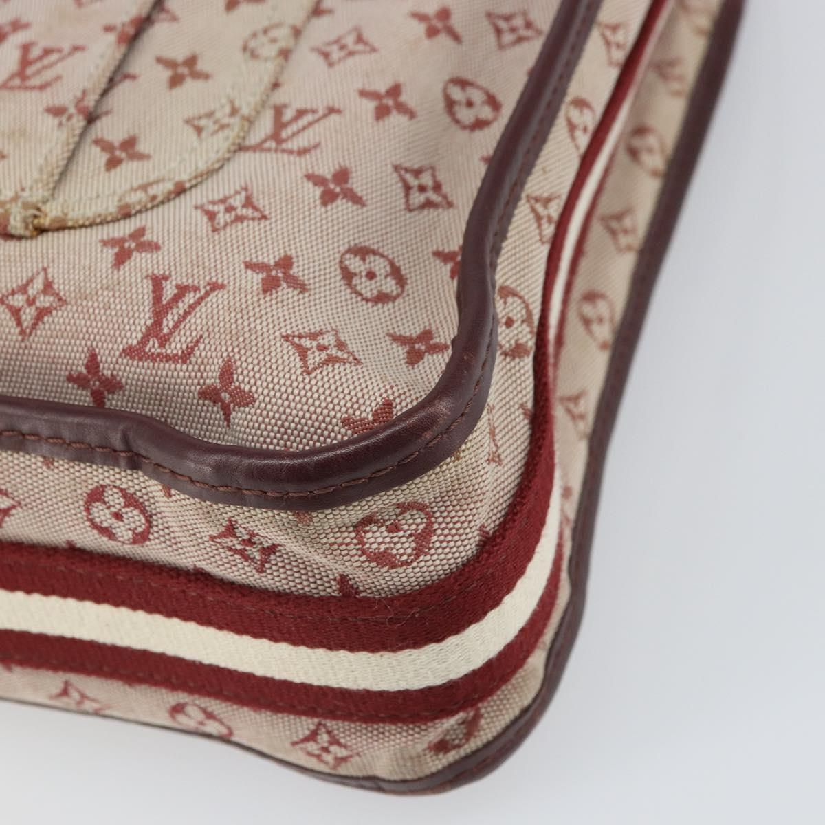 LOUIS VUITTON Monogram Mini Besace Mary Kate Shoulder Bag Red M92321 Auth BA9879