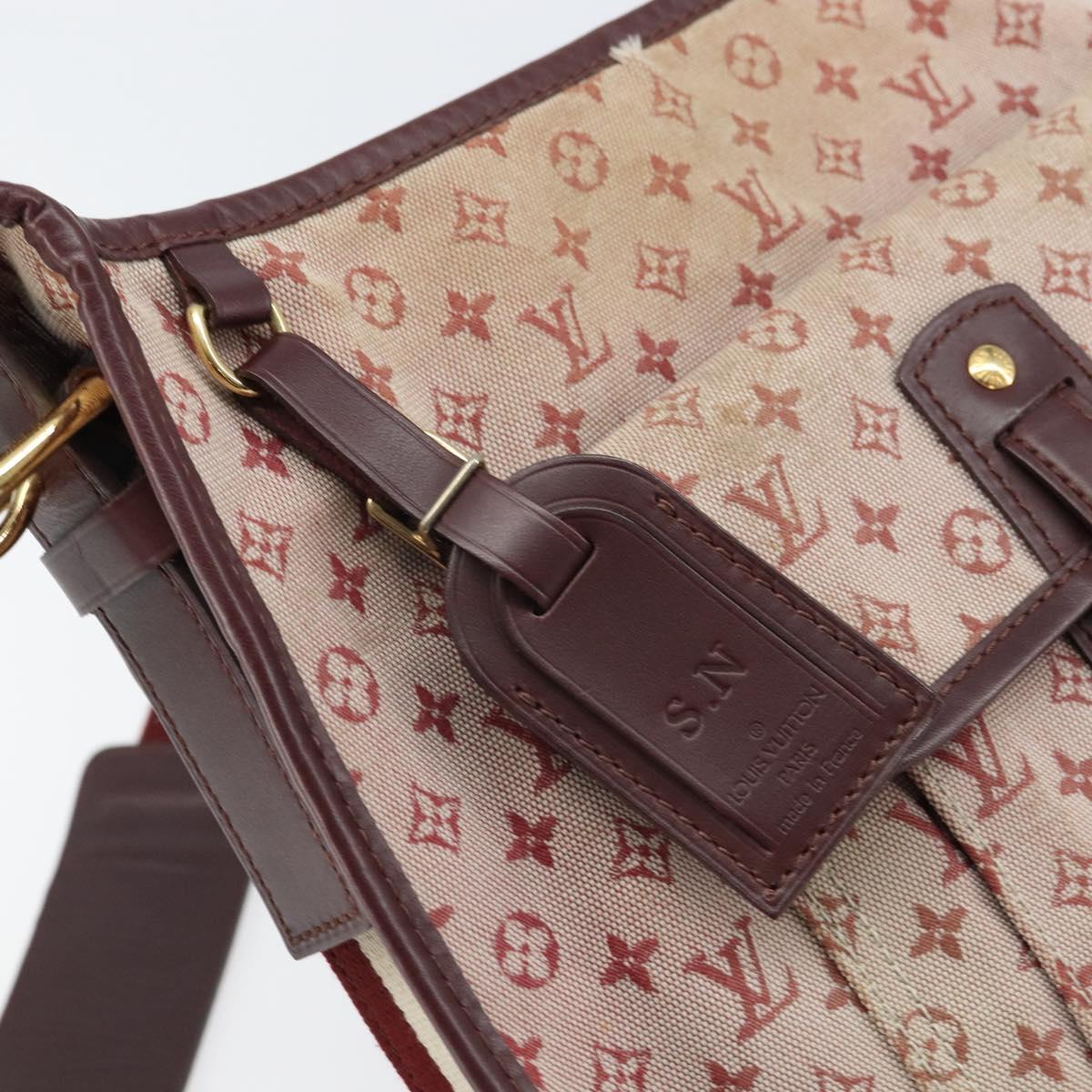 LOUIS VUITTON Monogram Mini Besace Mary Kate Shoulder Bag Red M92321 Auth BA9879