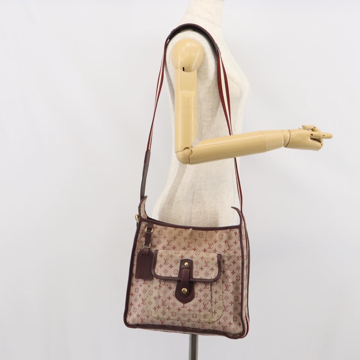 LOUIS VUITTON Monogram Mini Besace Mary Kate Shoulder Bag Red M92321 Auth BA9879