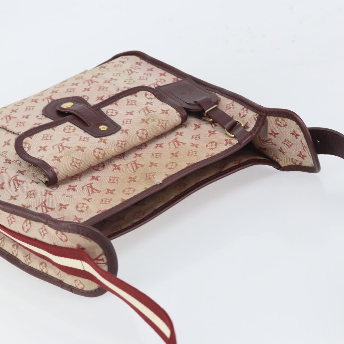 LOUIS VUITTON Monogram Mini Besace Mary Kate Shoulder Bag Red M92321 Auth BA9879