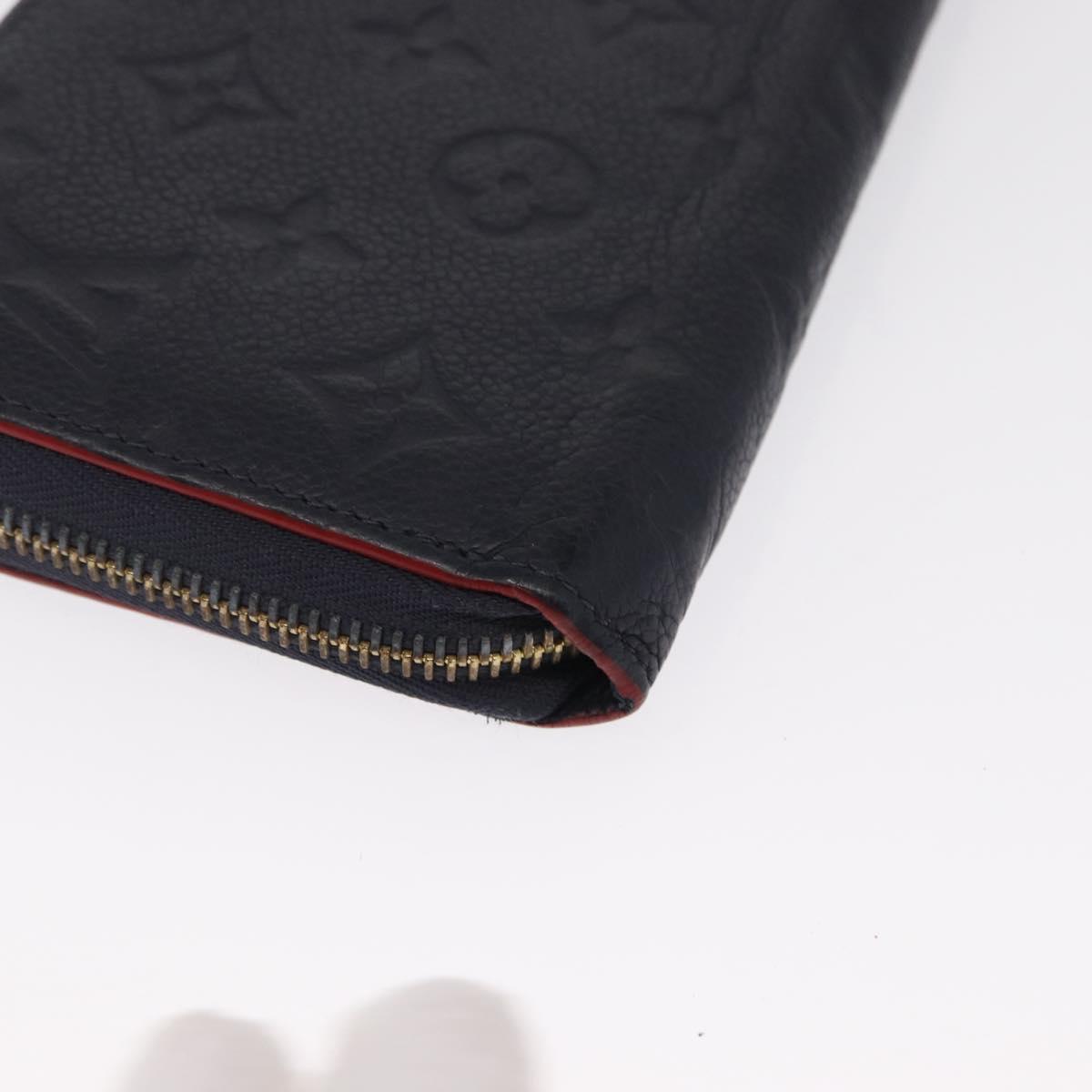 LOUIS VUITTON Empreinte Zippy Wallet Navy Marine Rouge M62121 LV Auth BA9880