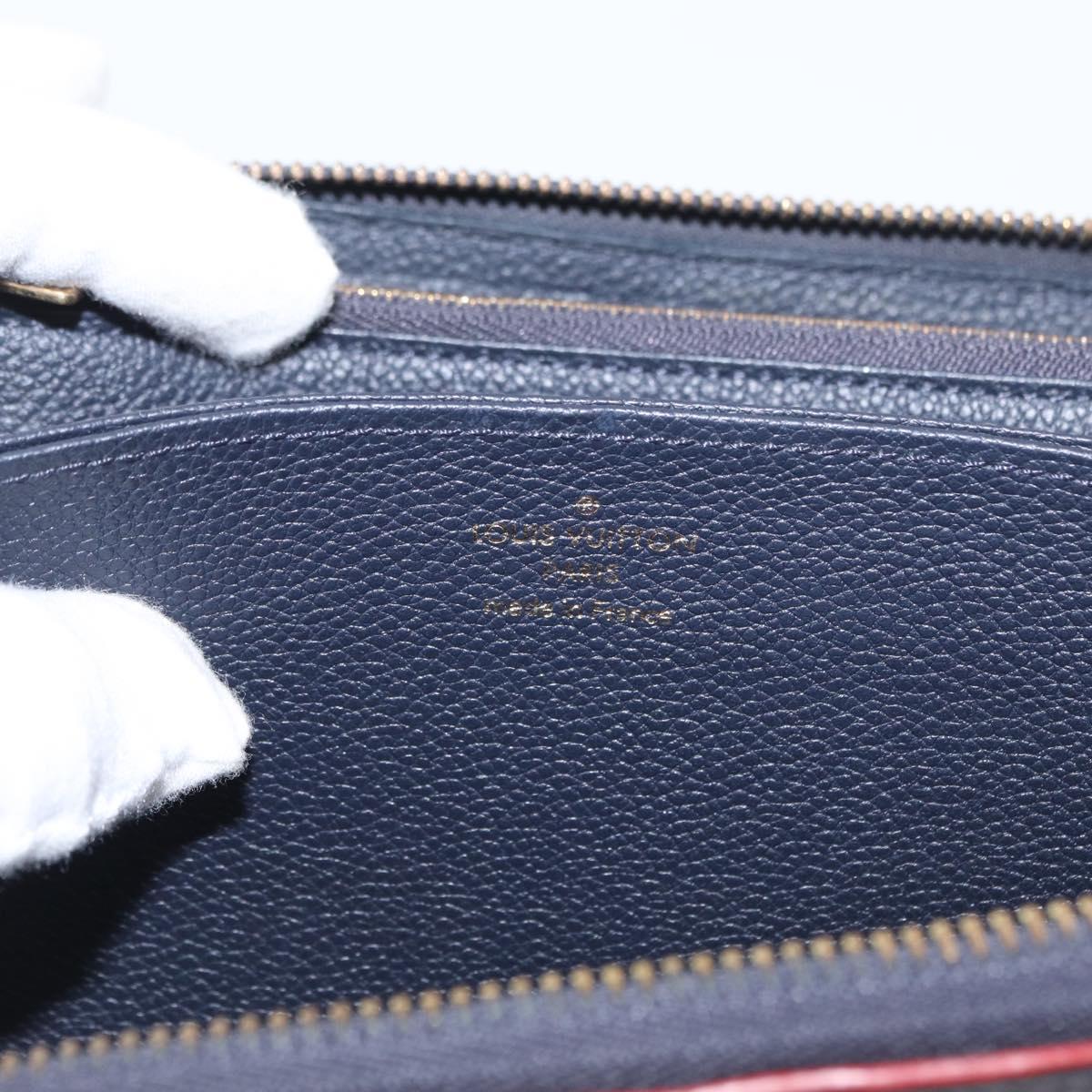 LOUIS VUITTON Empreinte Zippy Wallet Navy Marine Rouge M62121 LV Auth BA9880