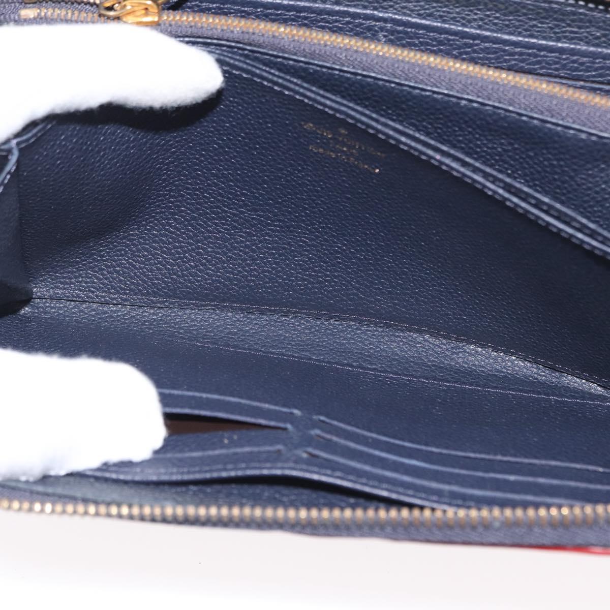 LOUIS VUITTON Empreinte Zippy Wallet Navy Marine Rouge M62121 LV Auth BA9880