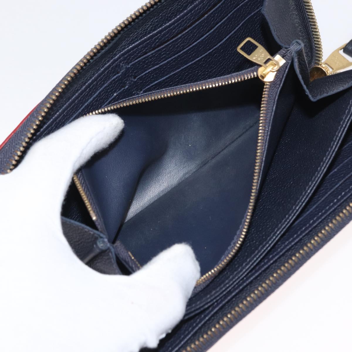 LOUIS VUITTON Empreinte Zippy Wallet Navy Marine Rouge M62121 LV Auth BA9880