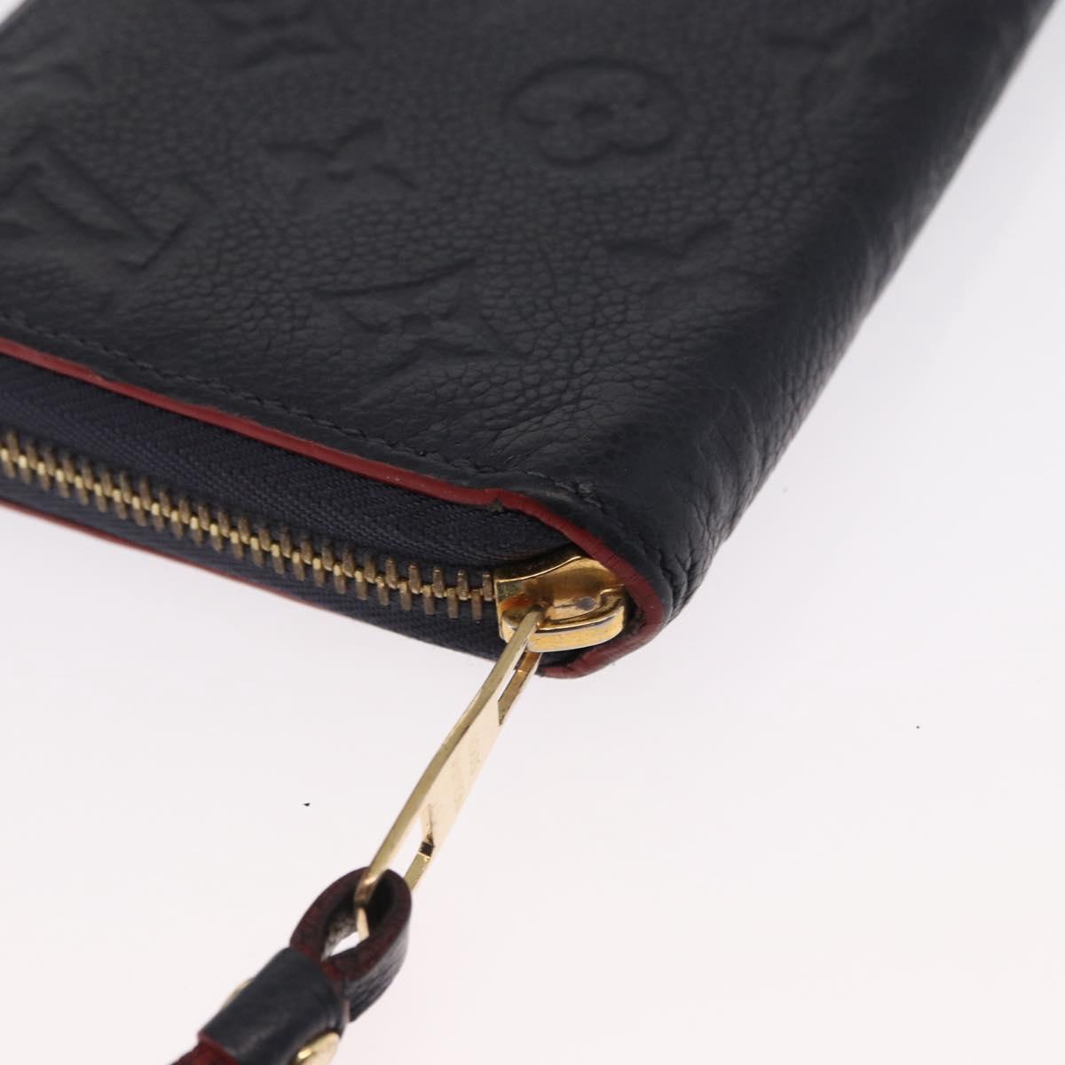 LOUIS VUITTON Empreinte Zippy Wallet Navy Marine Rouge M62121 LV Auth BA9880