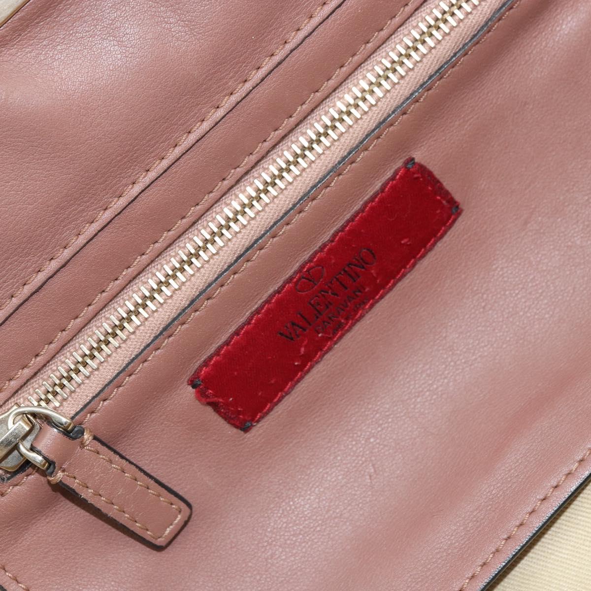 VALENTINO Tote Bag Leather 2way Pink Gold Auth BA9883