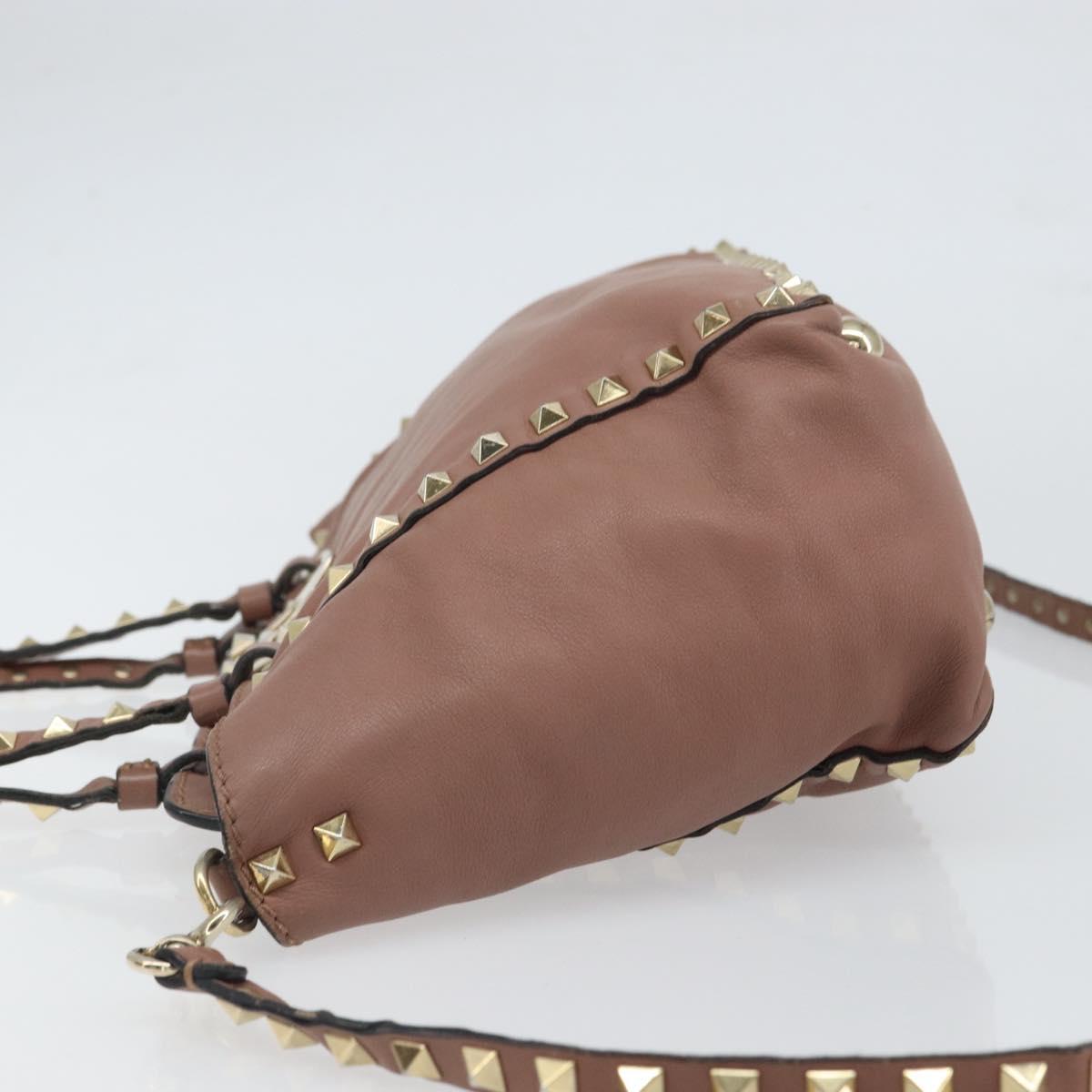 VALENTINO Tote Bag Leather 2way Pink Gold Auth BA9883