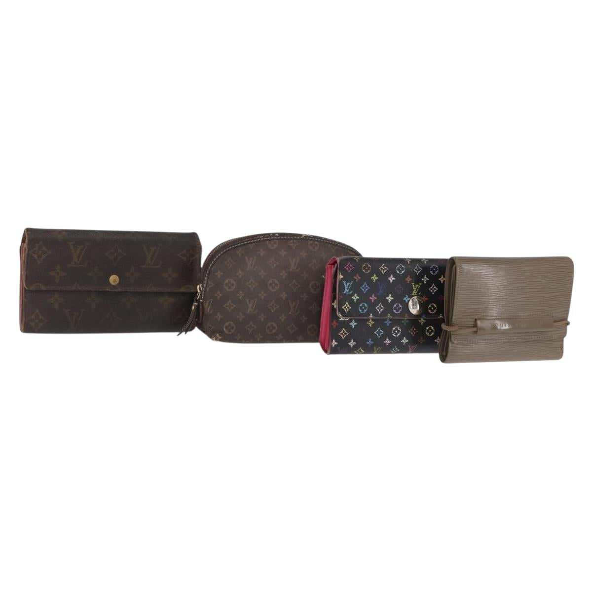 LOUIS VUITTON Monogram Monogram Multicolor Wallet 4 Set Black Brown Auth BA9884