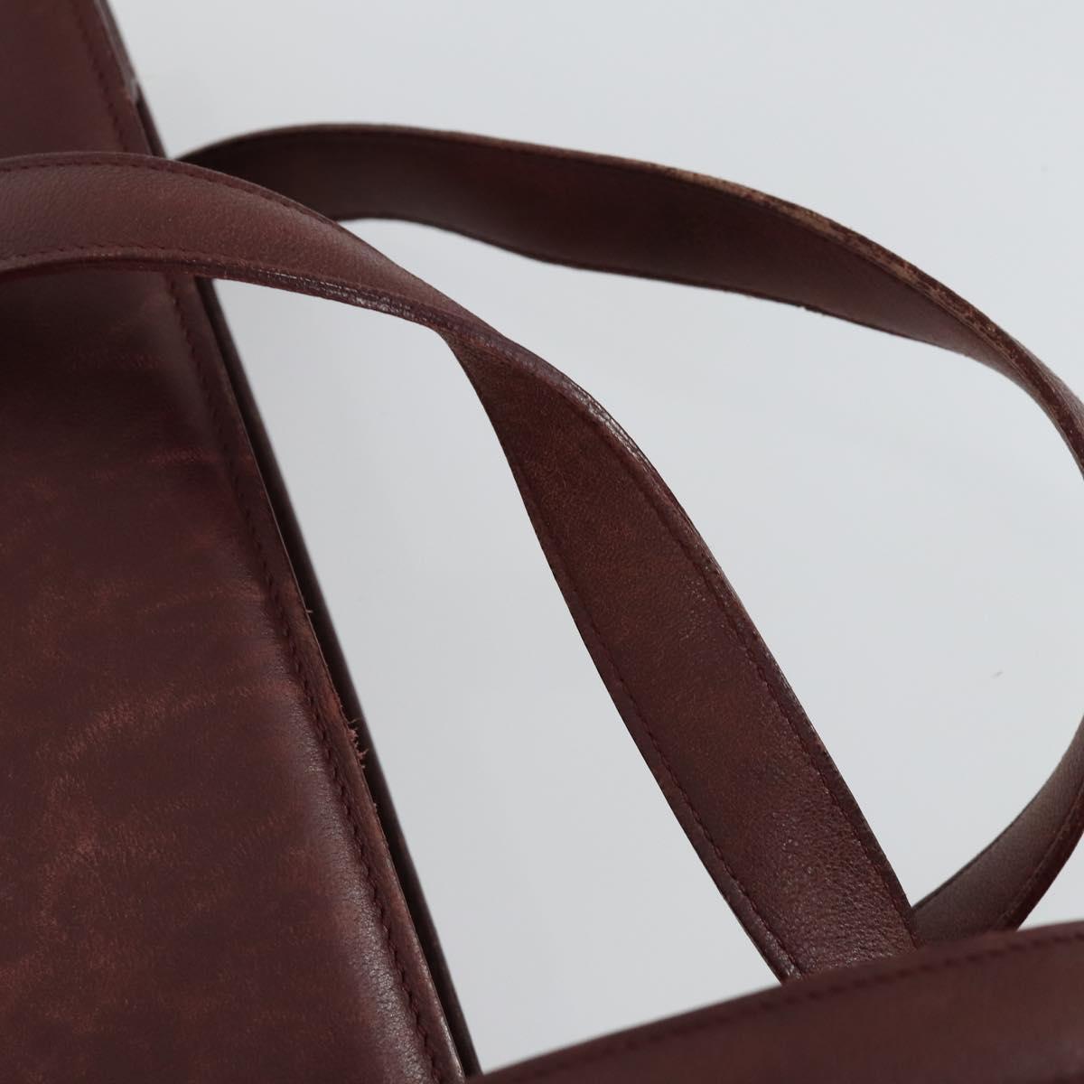 CARTIER Must Line Shoulder Bag Leather 2 Set Bordeaux Gold Auth BA9886