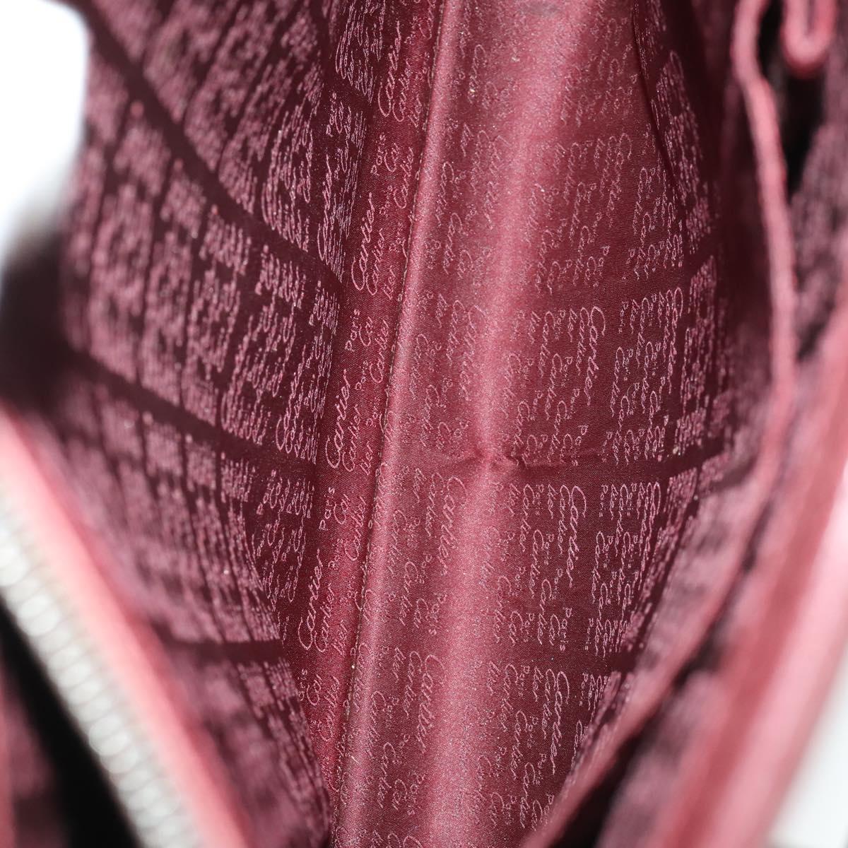 CARTIER Must Line Shoulder Bag Leather 2 Set Bordeaux Gold Auth BA9886