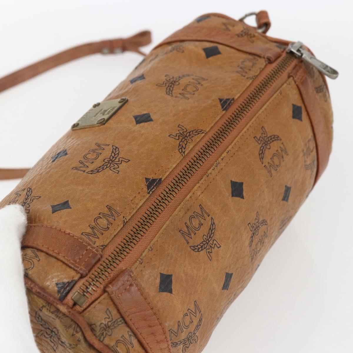 MCM Logogram Vicetos Shoulder Bag PVC Leather Brown Gold Auth BA9891
