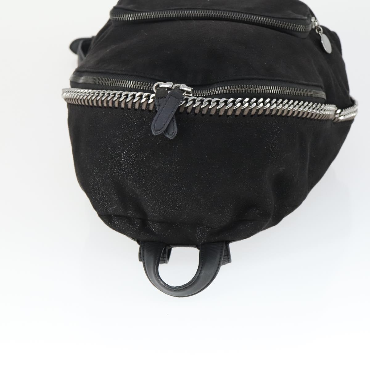 Stella MacCartney Backpack Suede Black Silver Auth BA9895