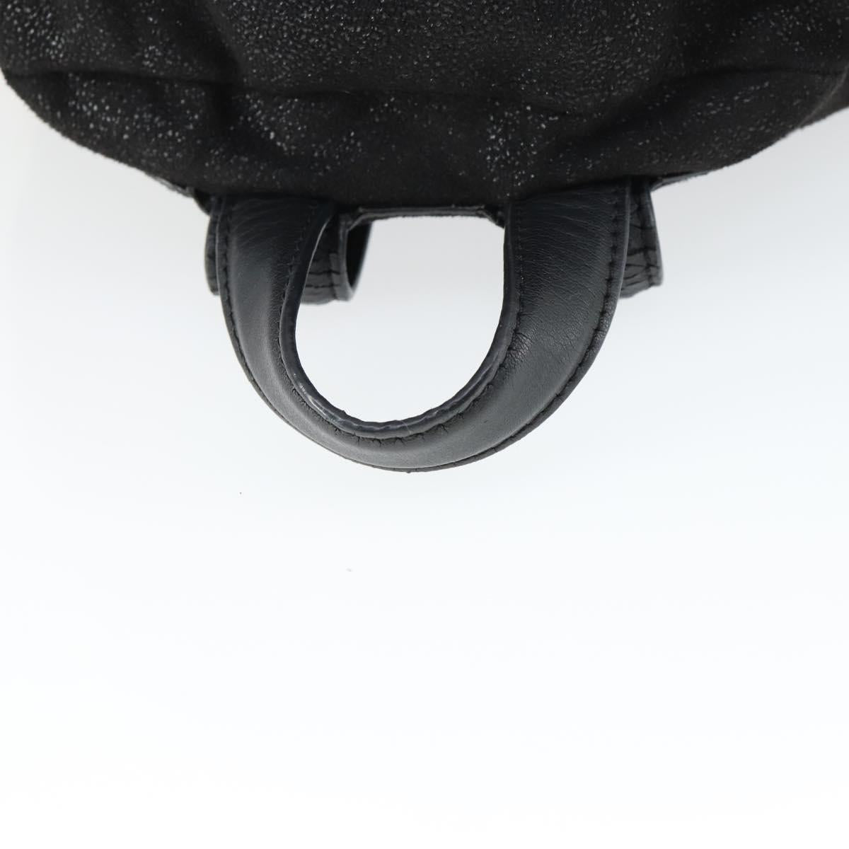 Stella MacCartney Backpack Suede Black Silver Auth BA9895