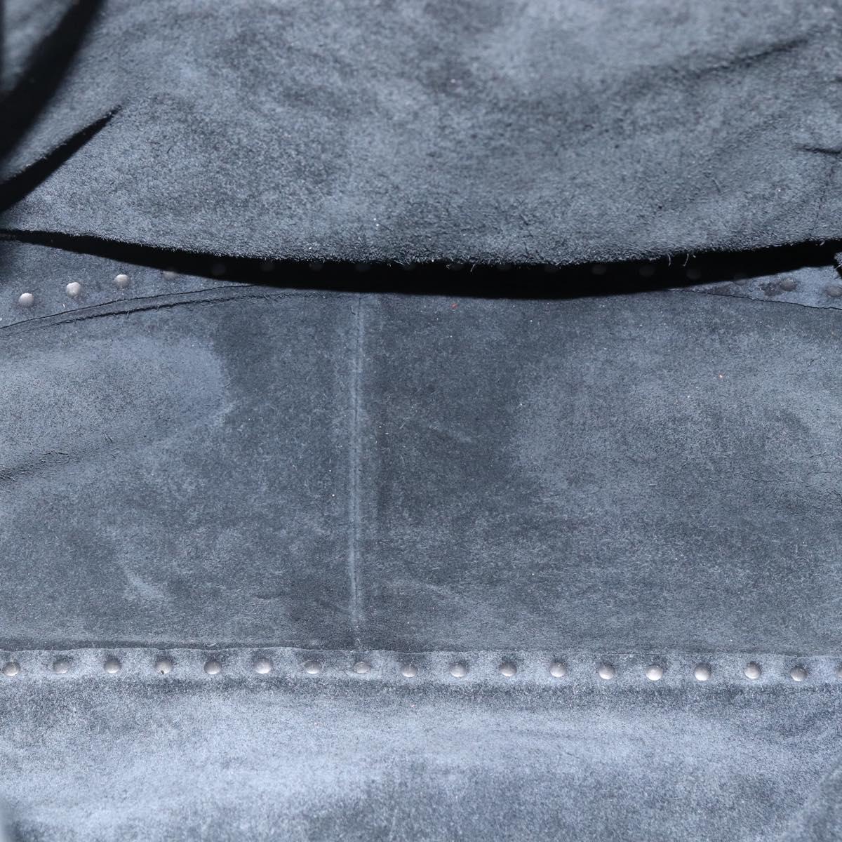VALENTINO Tote Bag Leather 2way Black Silver Auth BA9899