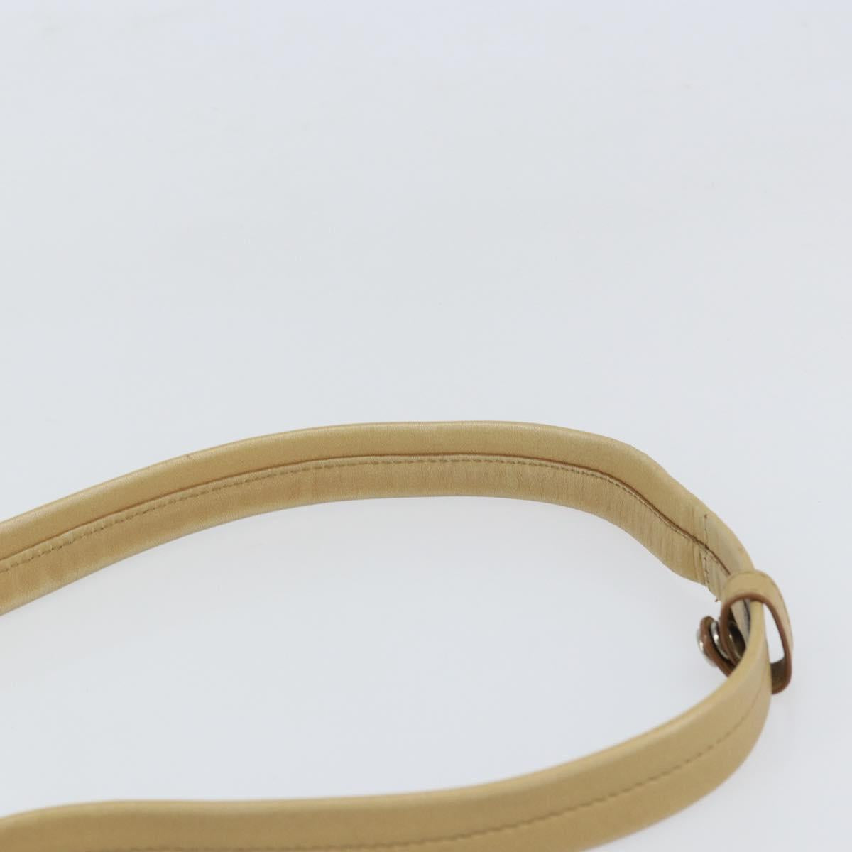 CELINE Shoulder Bag Leather Beige Auth BA9900