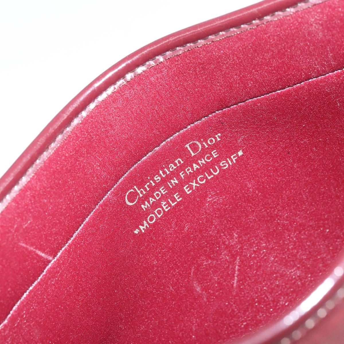 Christian Dior Trotter Canvas Chain Shoulder Bag Red Gold Auth BA9903