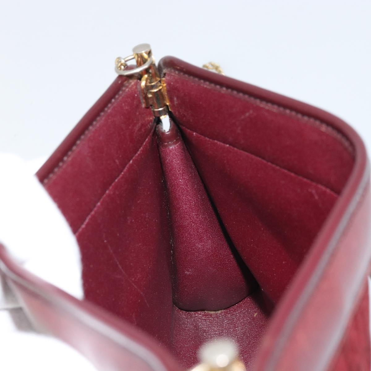 Christian Dior Trotter Canvas Chain Shoulder Bag Red Gold Auth BA9903