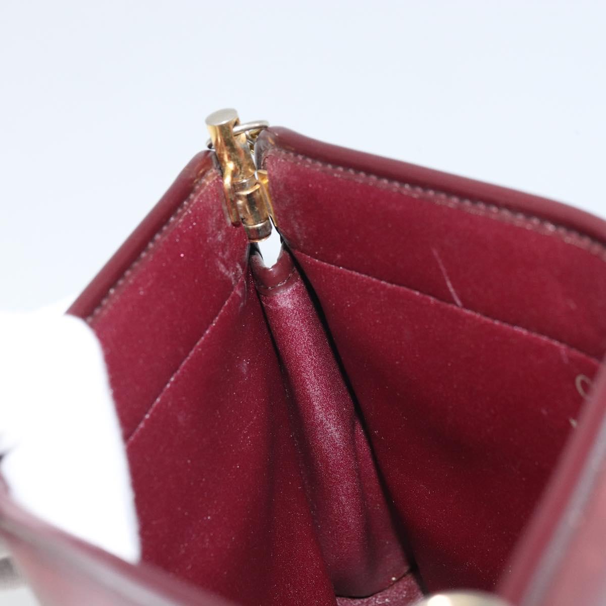 Christian Dior Trotter Canvas Chain Shoulder Bag Red Gold Auth BA9903