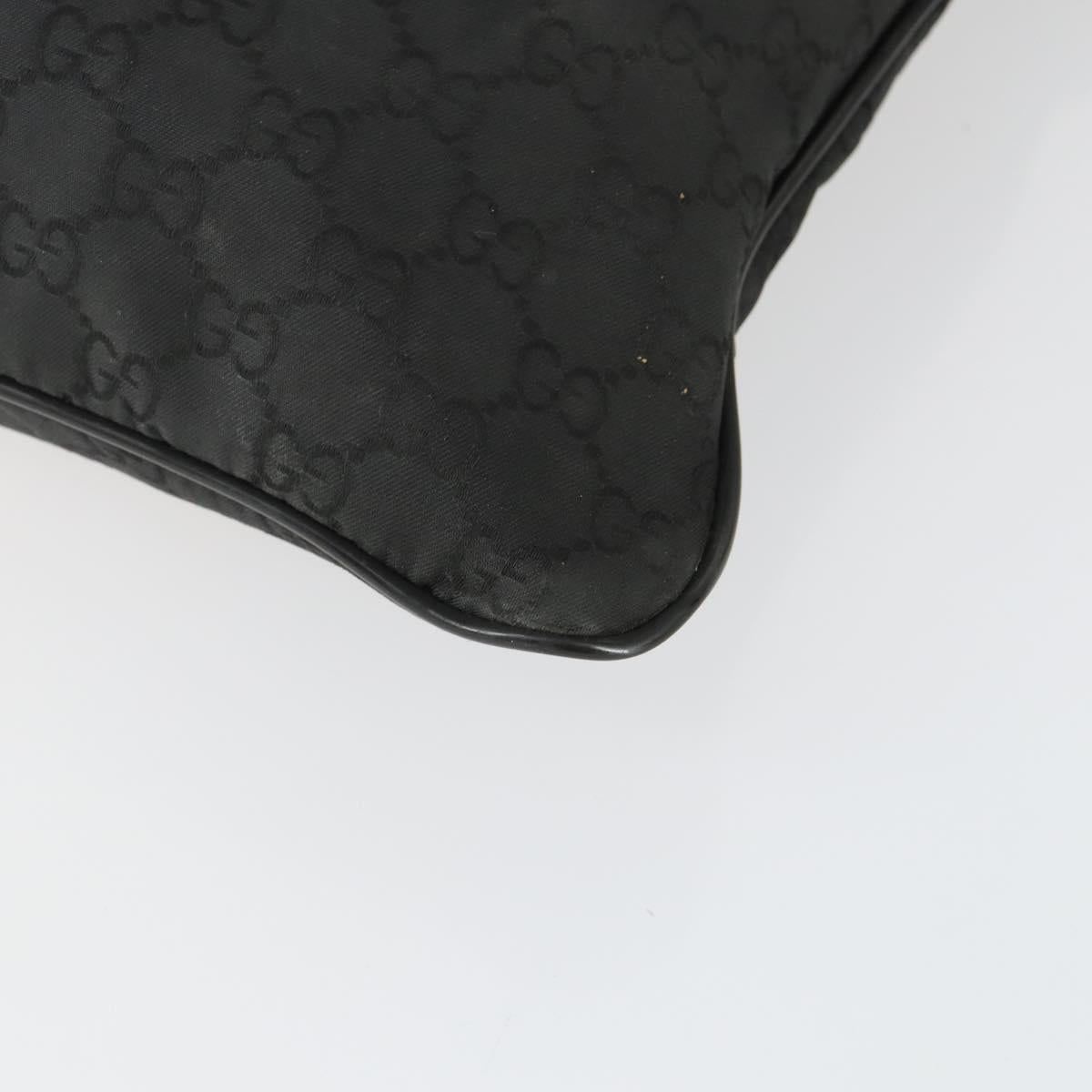 GUCCI GG Canvas Shoulder Bag Nylon Black Silver 449184 Auth BA9907