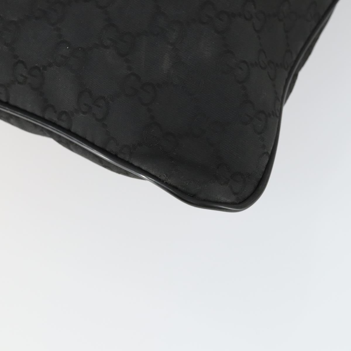 GUCCI GG Canvas Shoulder Bag Nylon Black Silver 449184 Auth BA9907