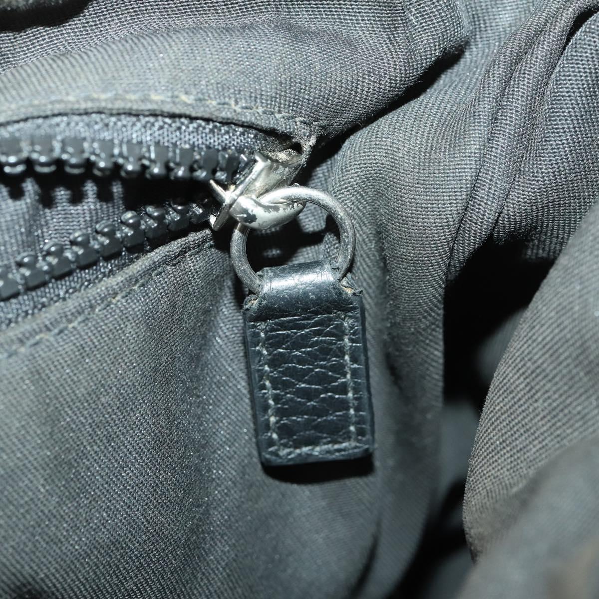 GUCCI GG Canvas Shoulder Bag Nylon Black Silver 449184 Auth BA9907