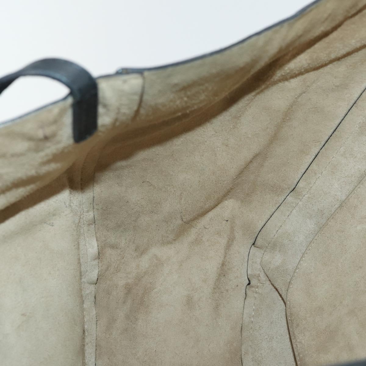 Jimmy Choo Tote Bag Leather Black Gold Auth BA9910