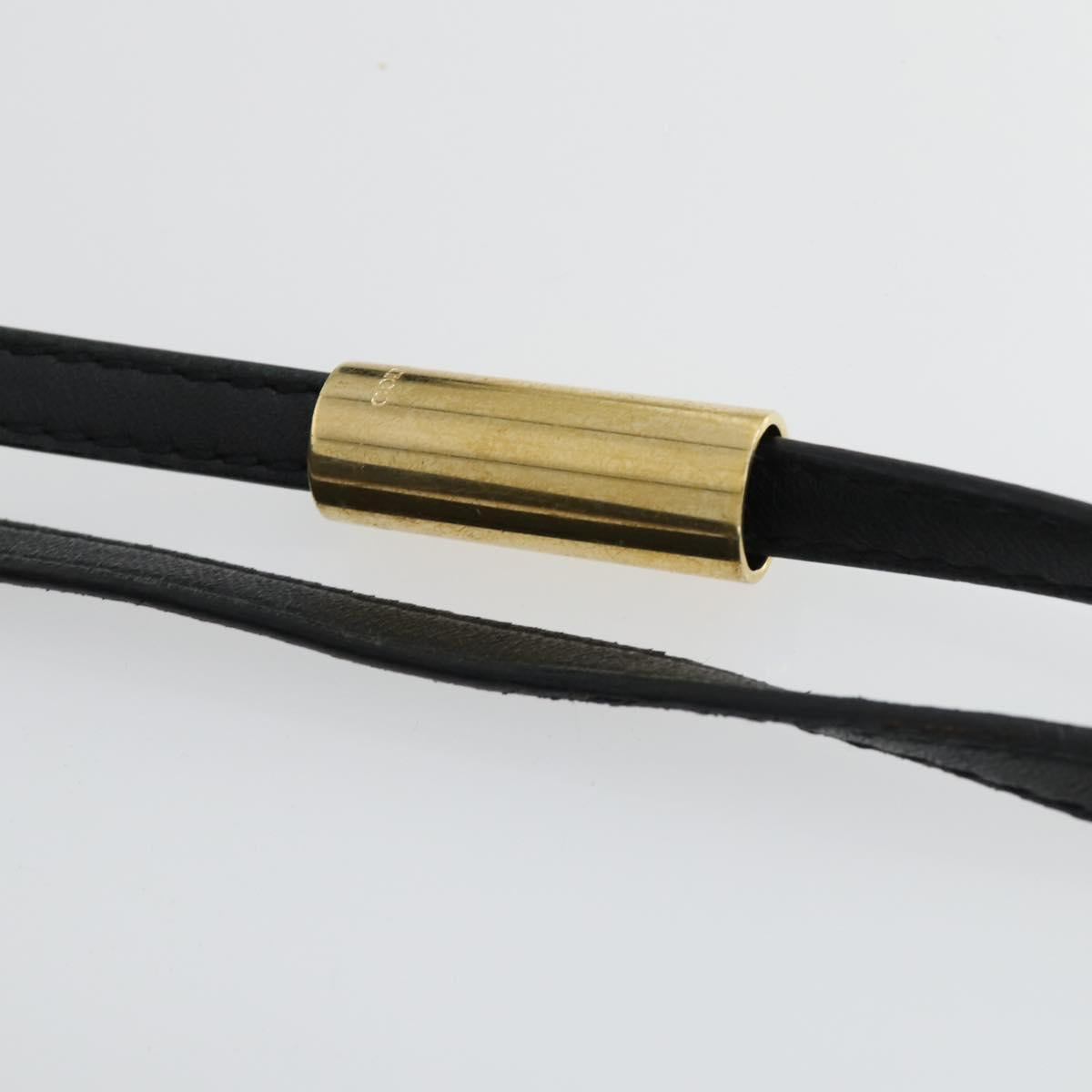 Jimmy Choo Tote Bag Leather Black Gold Auth BA9910