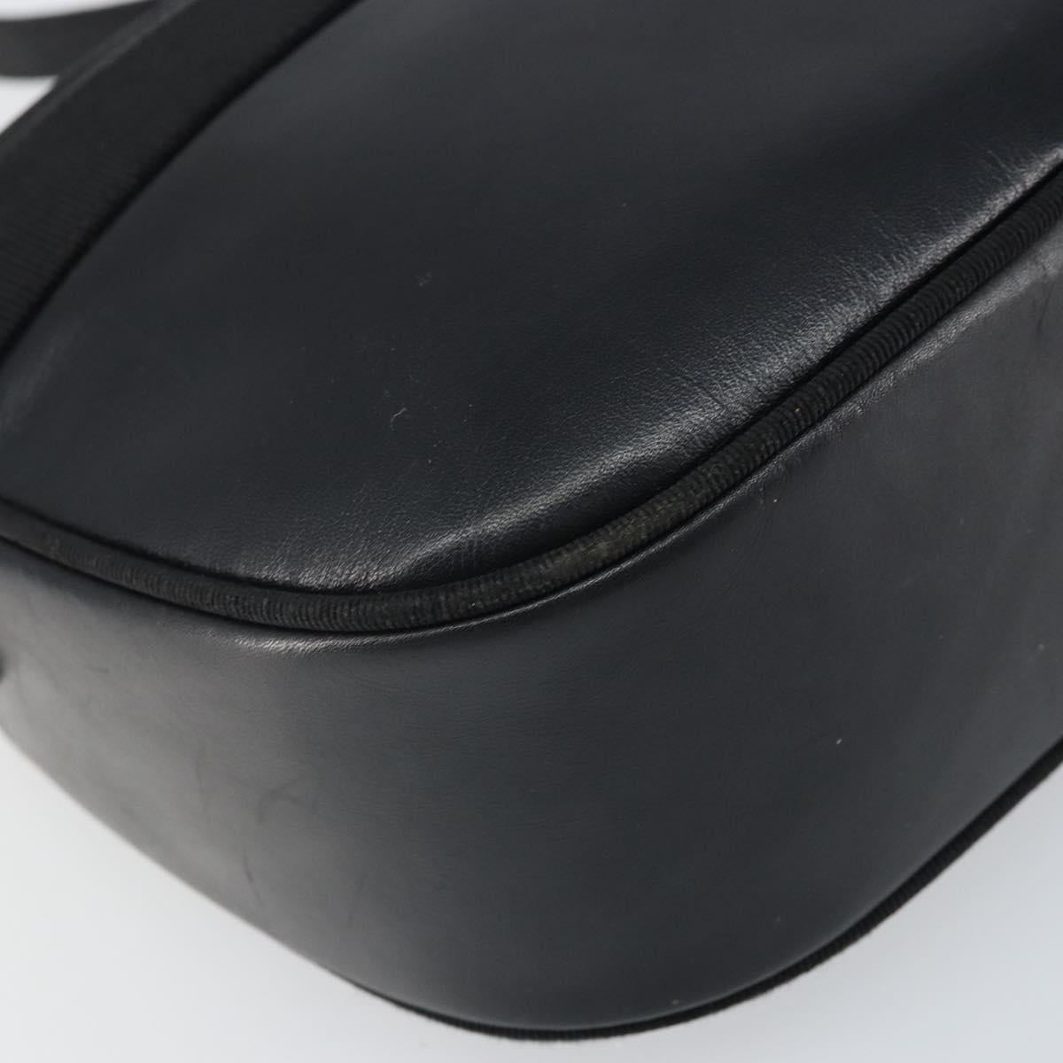 Salvatore Ferragamo Shoulder Bag Leather Black Gold Auth BA9913