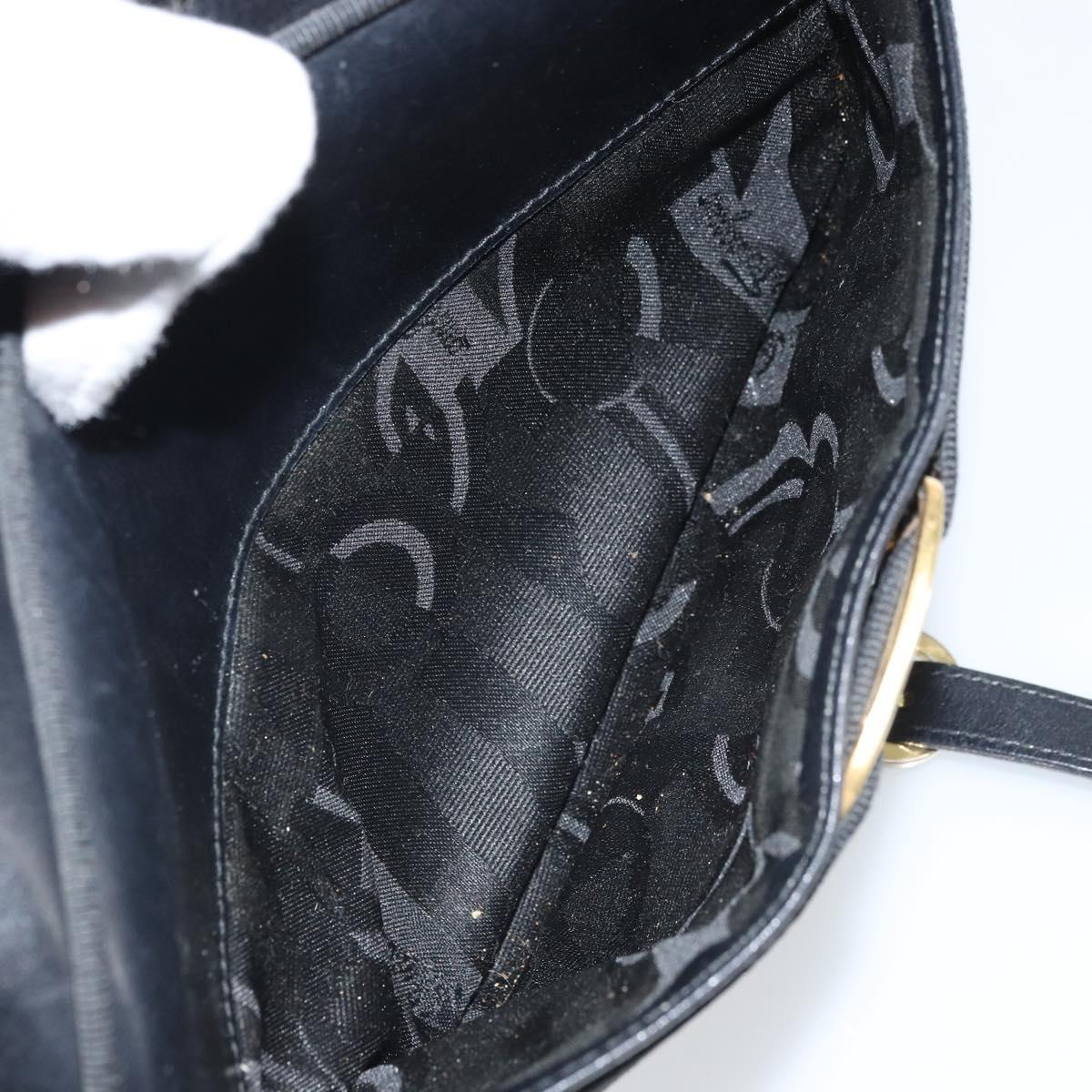Salvatore Ferragamo Shoulder Bag Leather Black Gold Auth BA9913