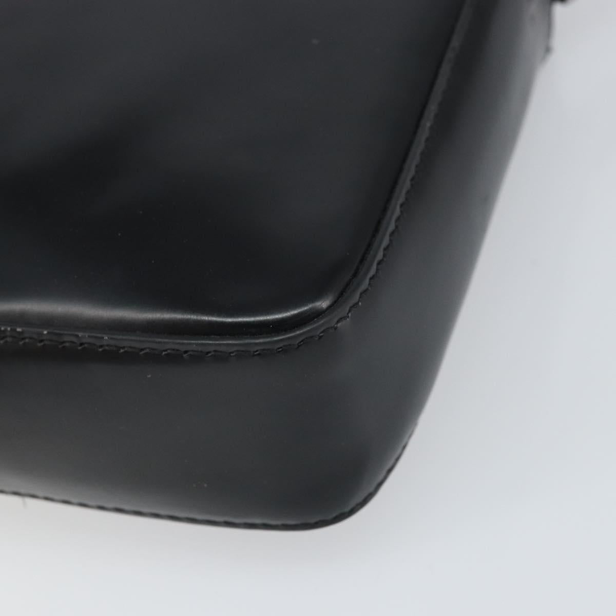 VERSACE Shoulder Bag Patent leather Black Auth BA9919
