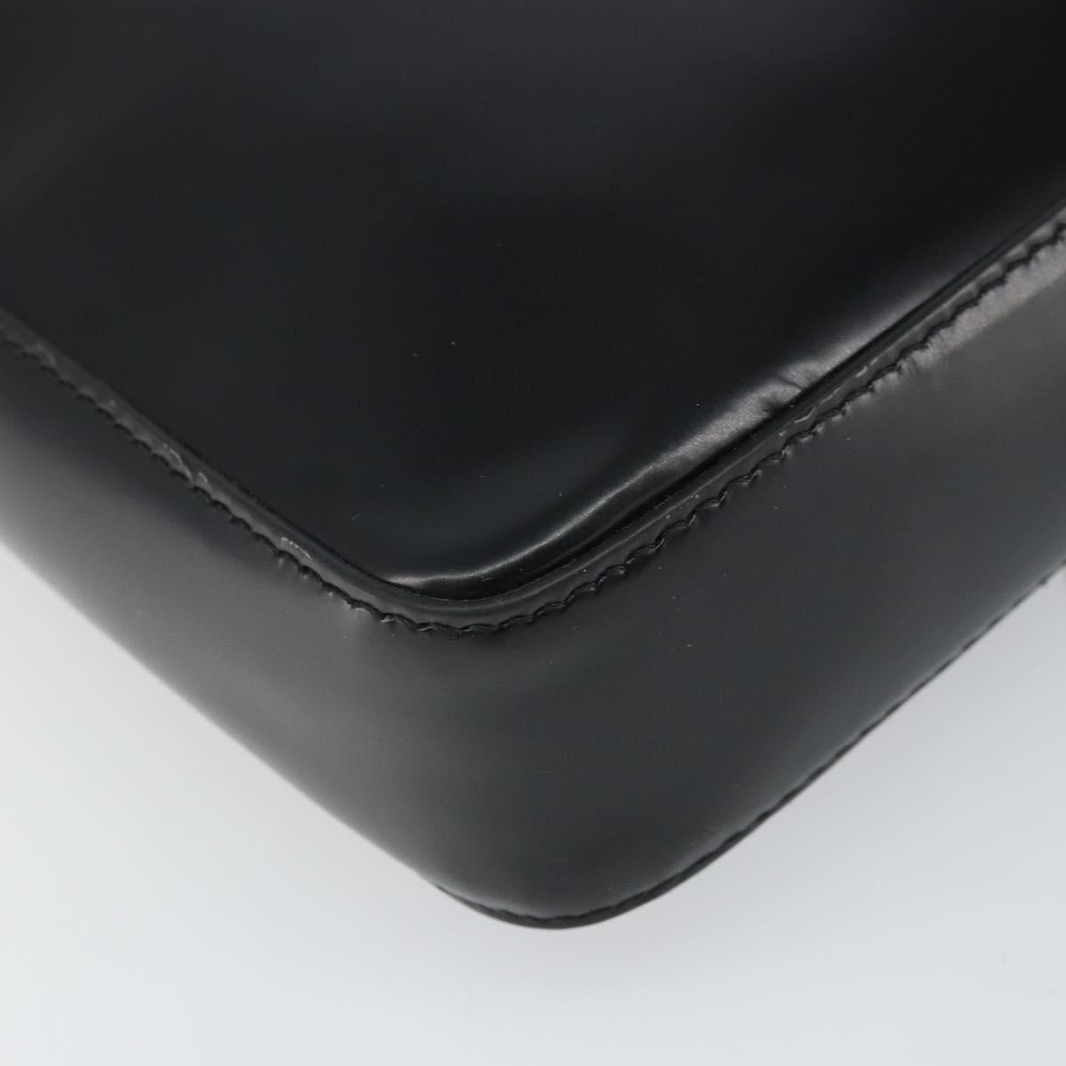 VERSACE Shoulder Bag Patent leather Black Auth BA9919