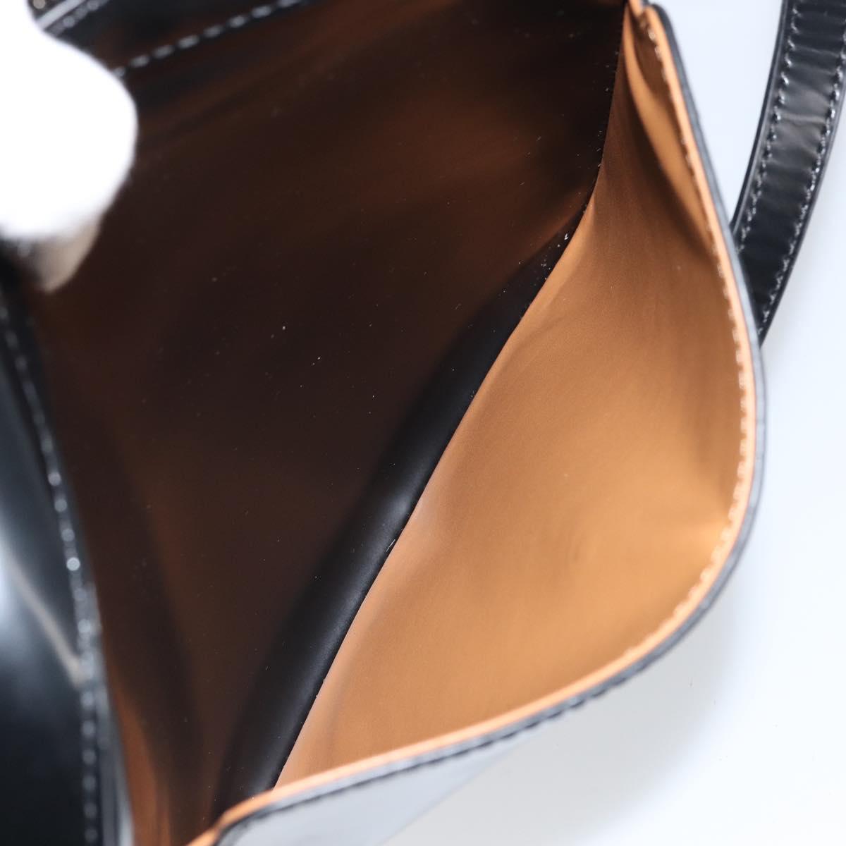 VERSACE Shoulder Bag Patent leather Black Auth BA9919