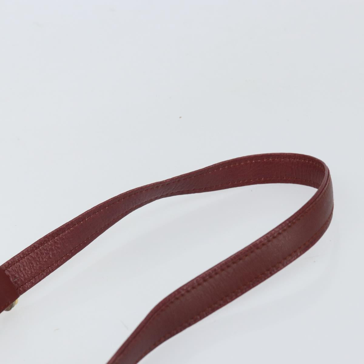 CARTIER Must Line Shoulder Bag Leather Bordeaux Gold Auth BA9920