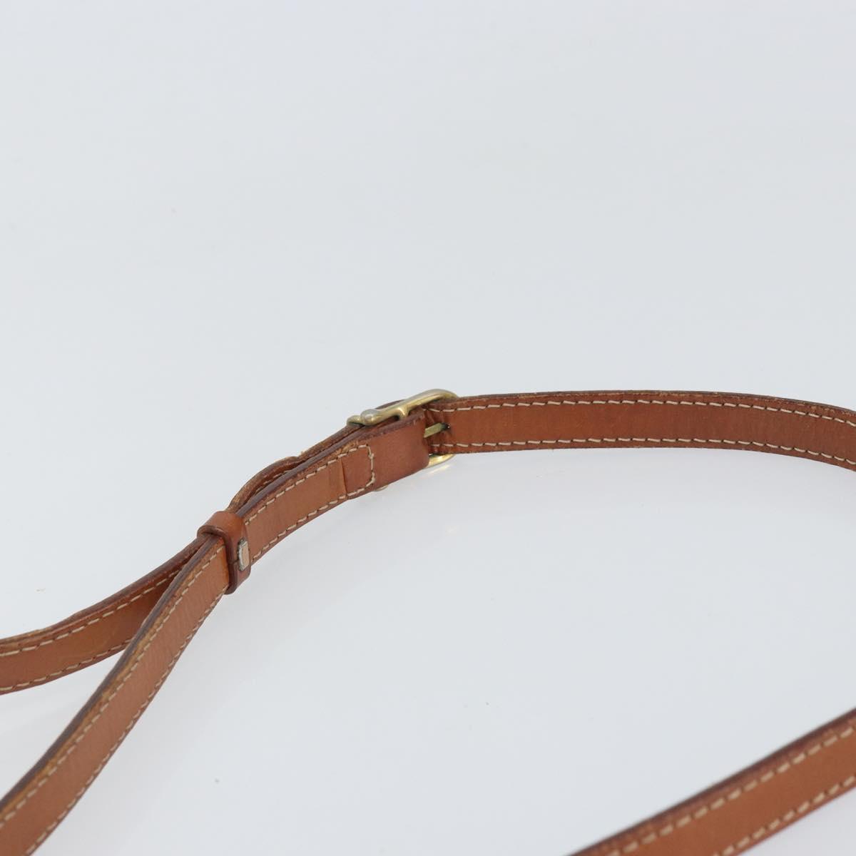 CELINE Macadam Canvas Shoulder Bag PVC Leather Brown Gold Auth BA9922