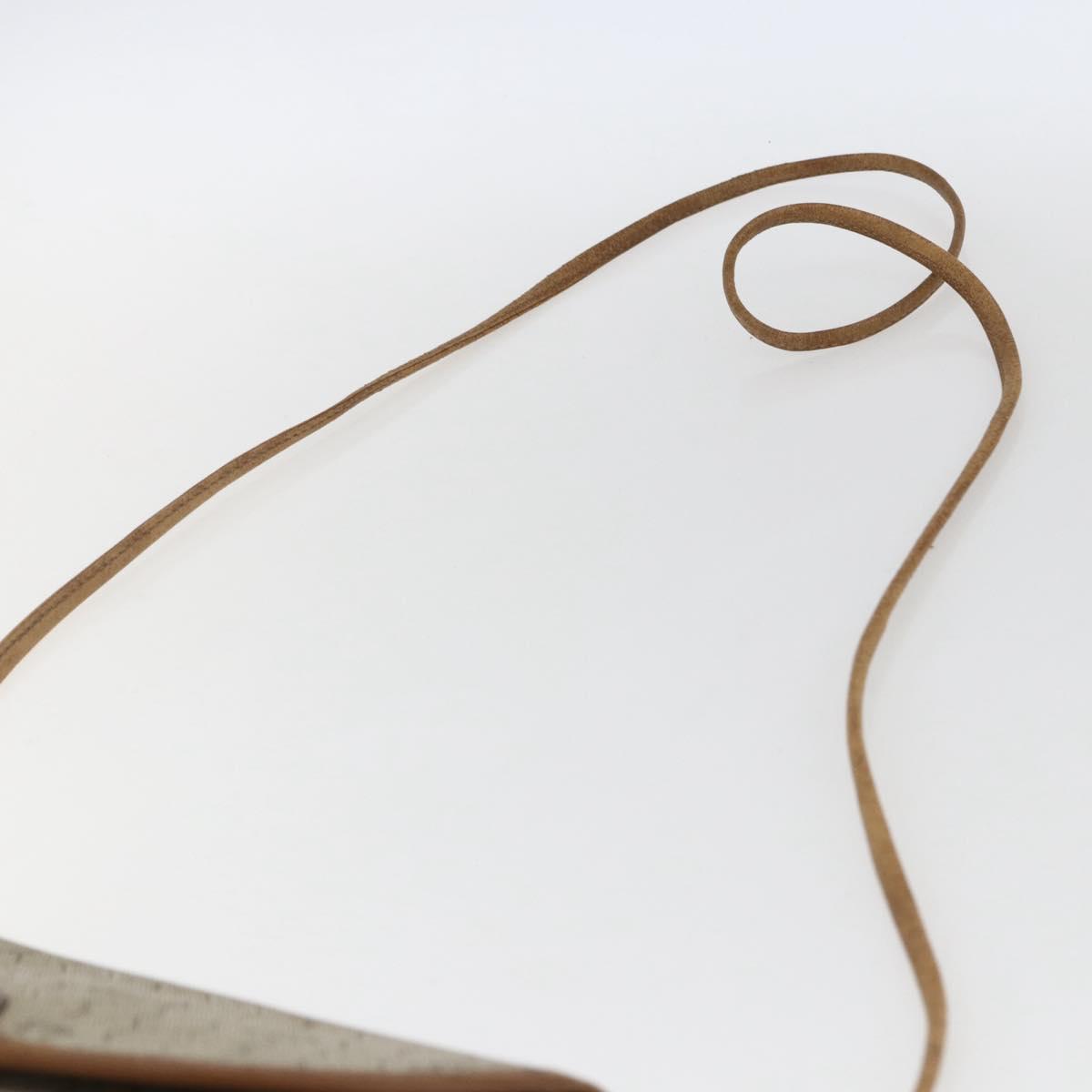 Christian Dior Honeycomb Canvas Shoulder Bag PVC Beige Gold Auth BA9925