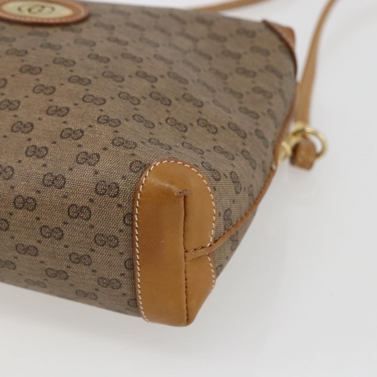 GUCCI Micro GG Supreme Shoulder Bag PVC Beige Gold 07 37 4916 Auth BA9926